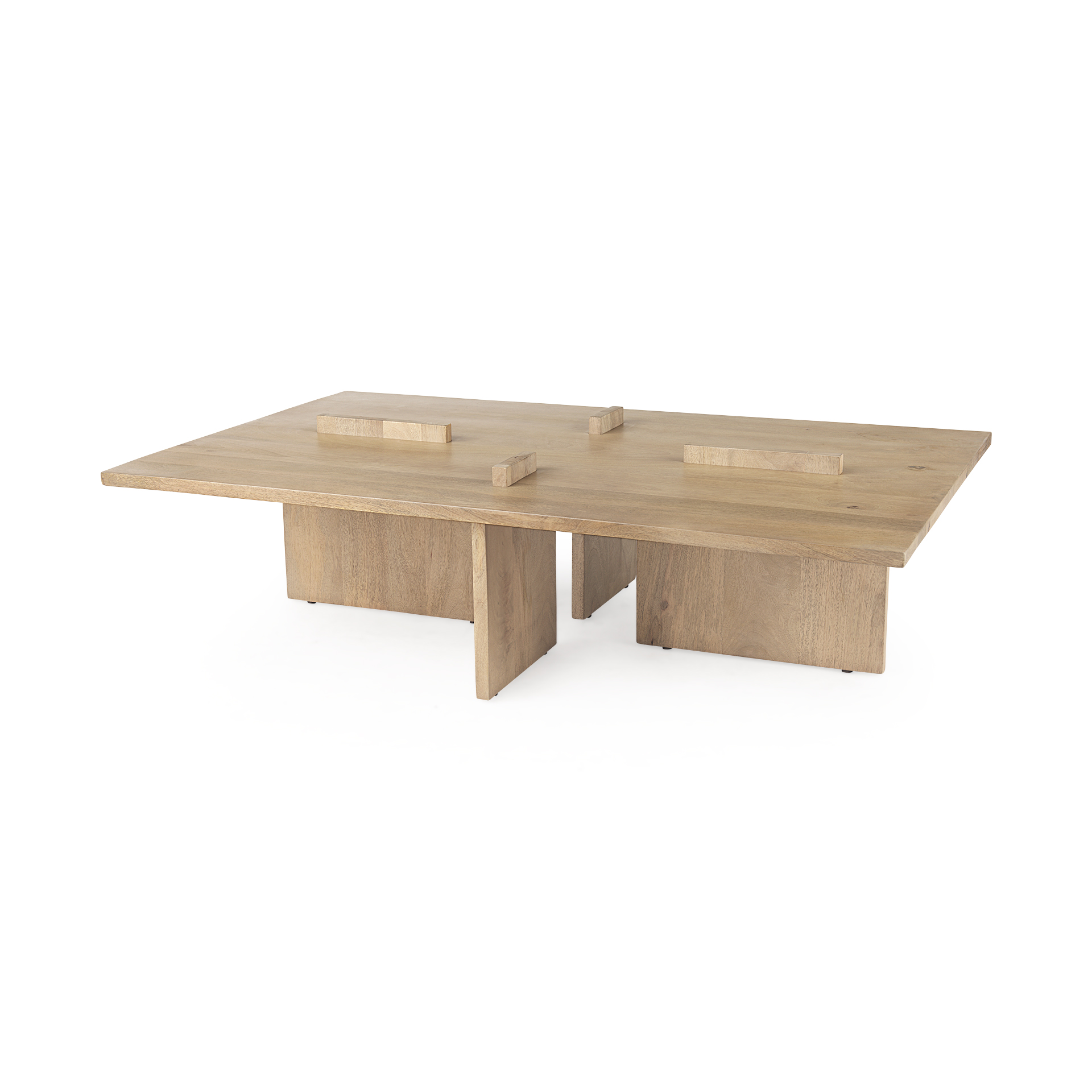 aida 56 x 34 rectangular light brown wood coffee table