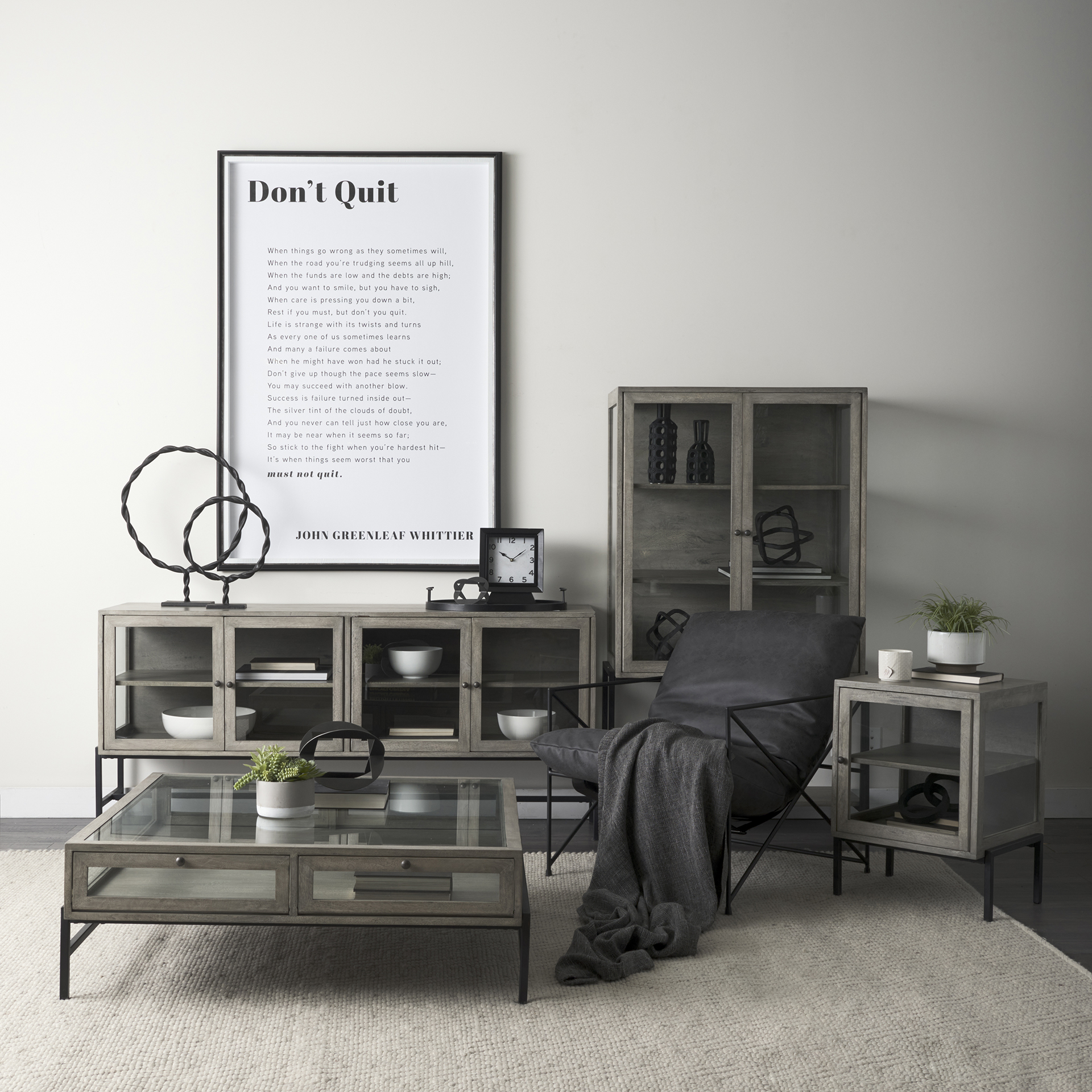 ralph i black metal square table clock