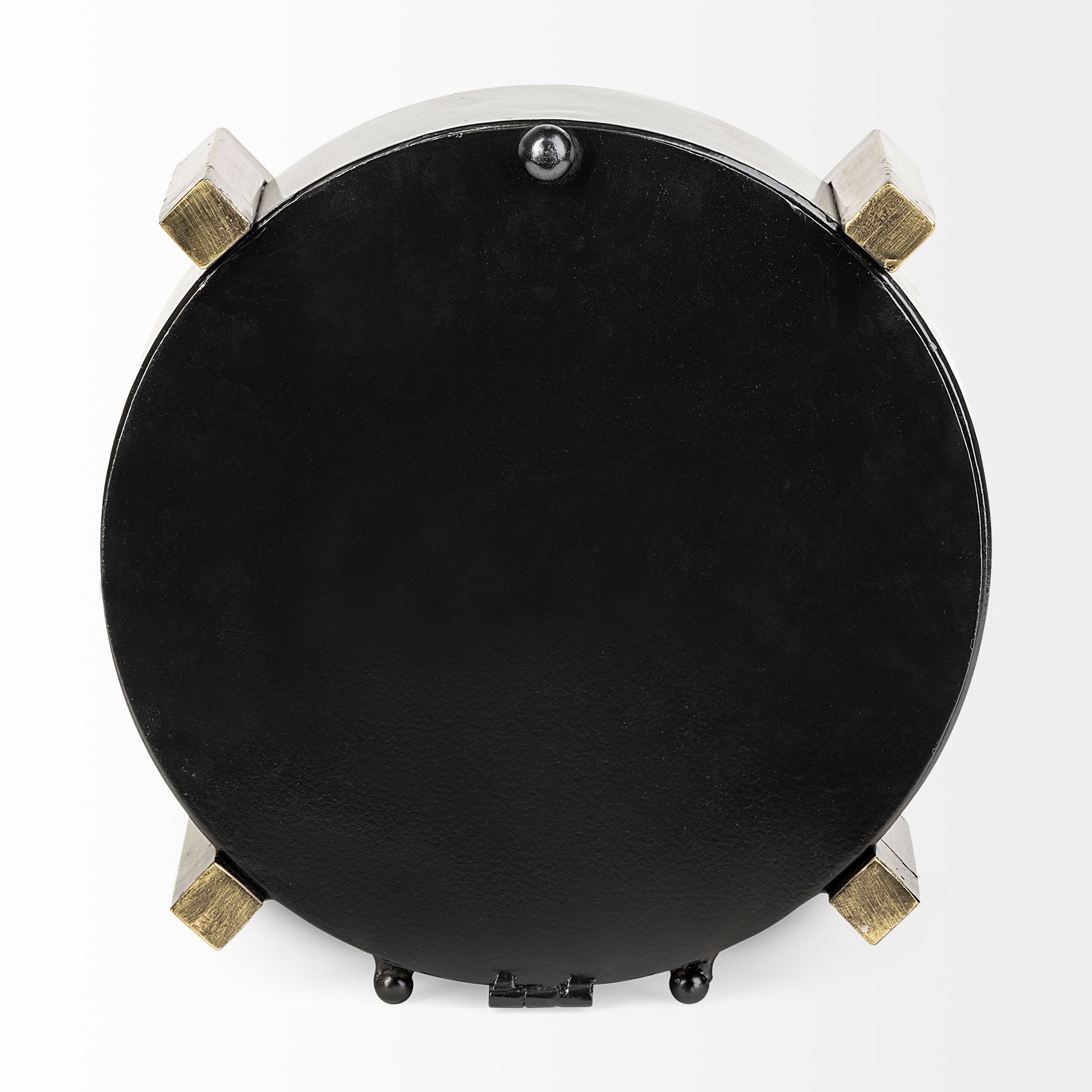 agar black metal round table clock