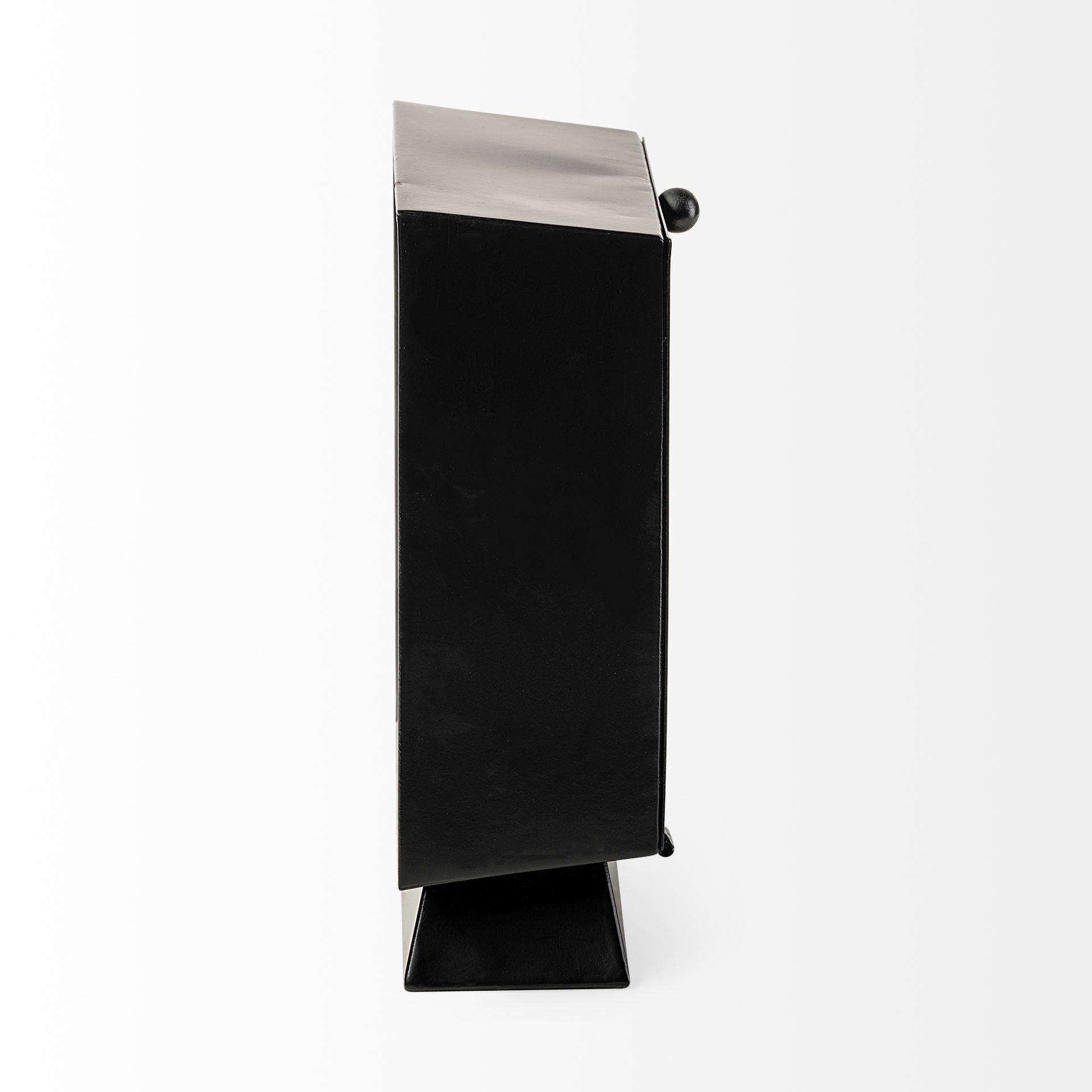 ralph i black metal square table clock