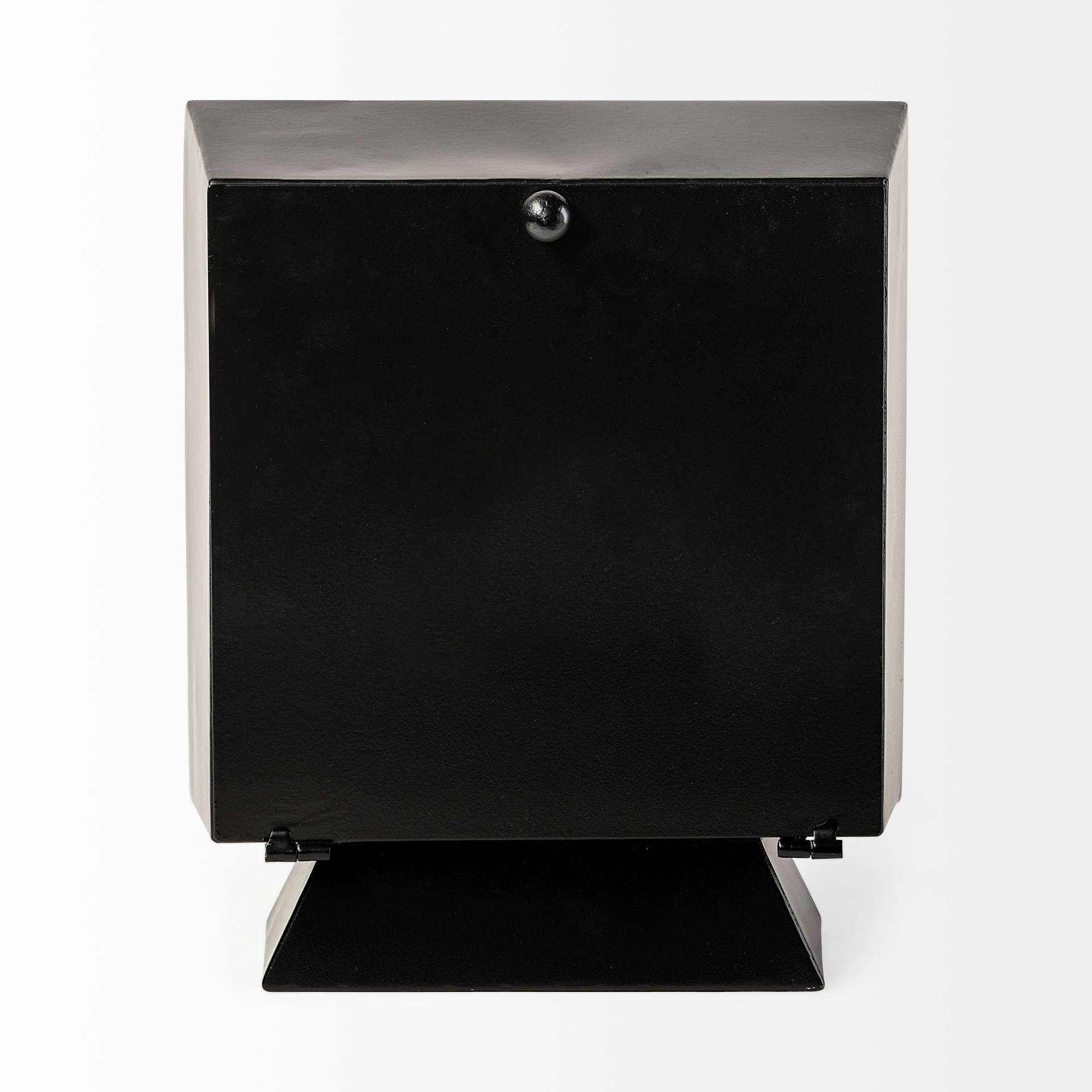 ralph i black metal square table clock