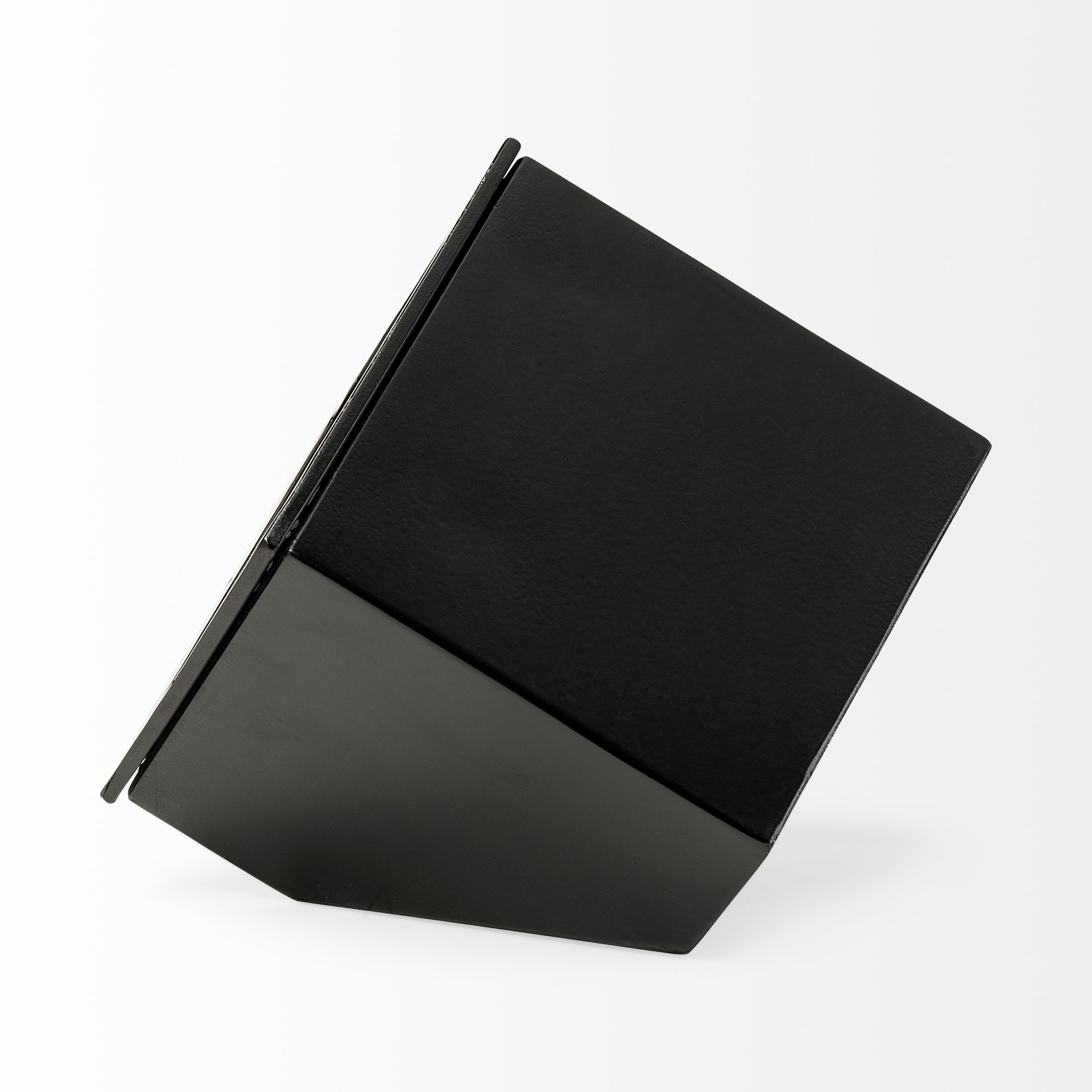 ralph ii black metal cube table clock