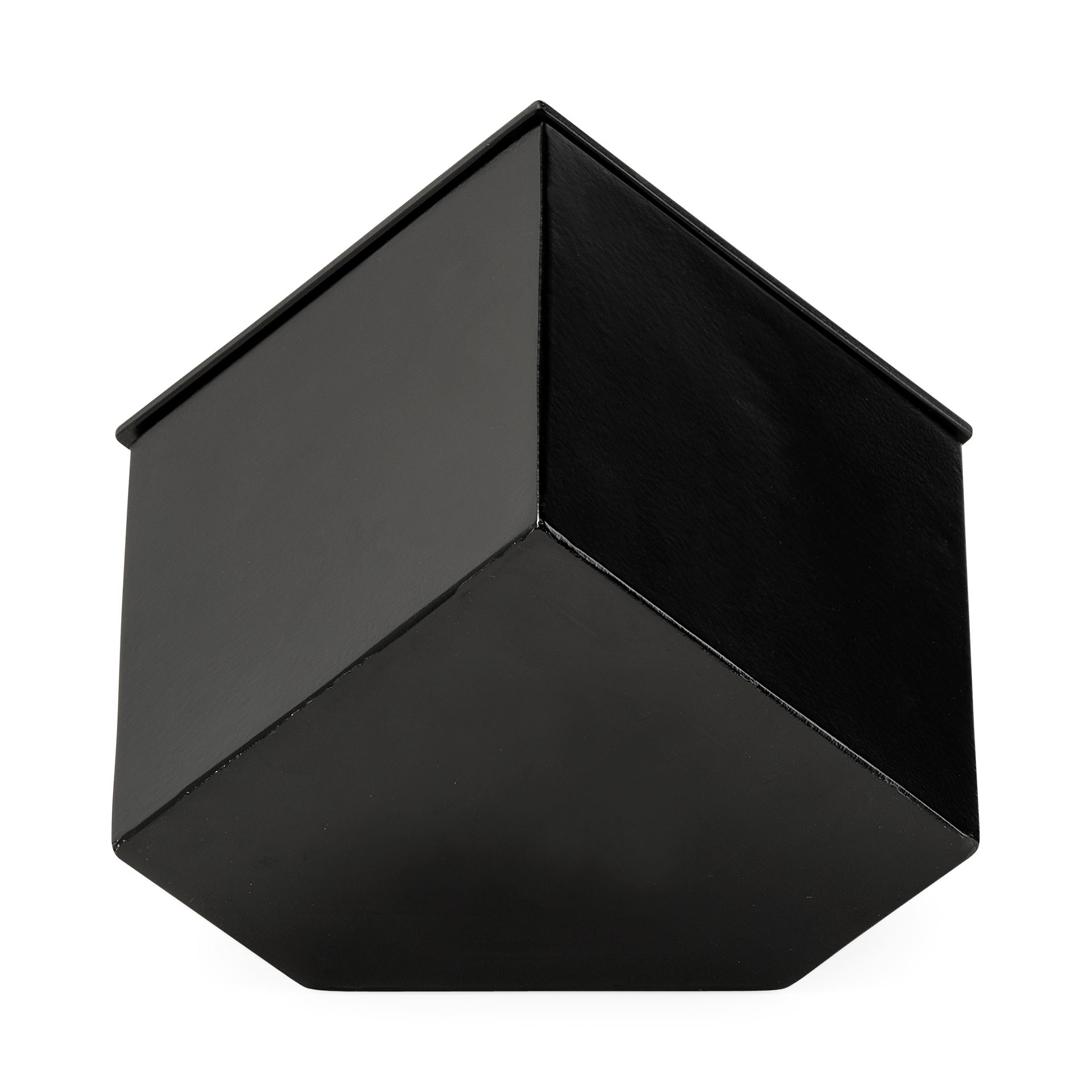 ralph ii black metal cube table clock