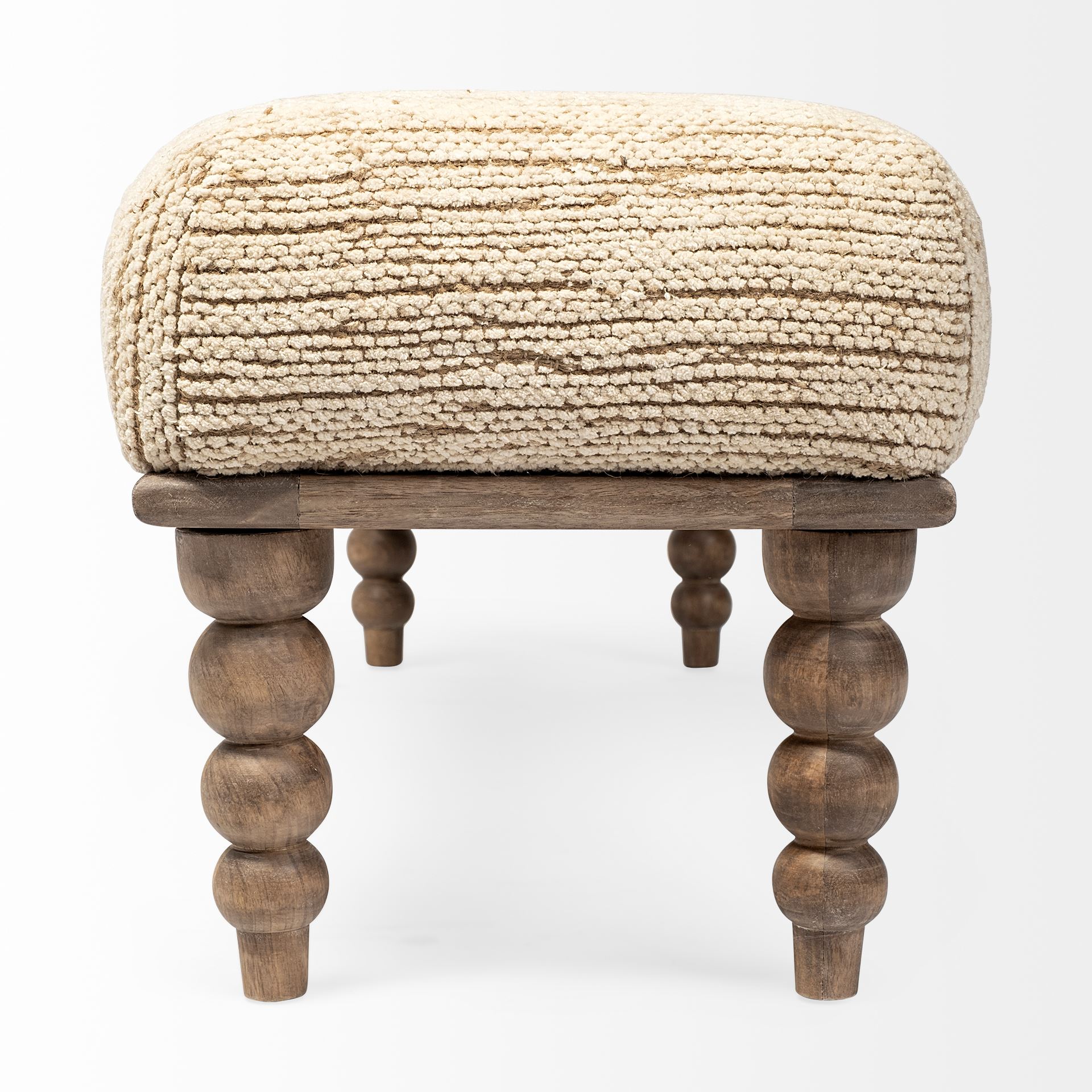 alder ii 55l x 16w cream upholstered seat wooden base accent bench