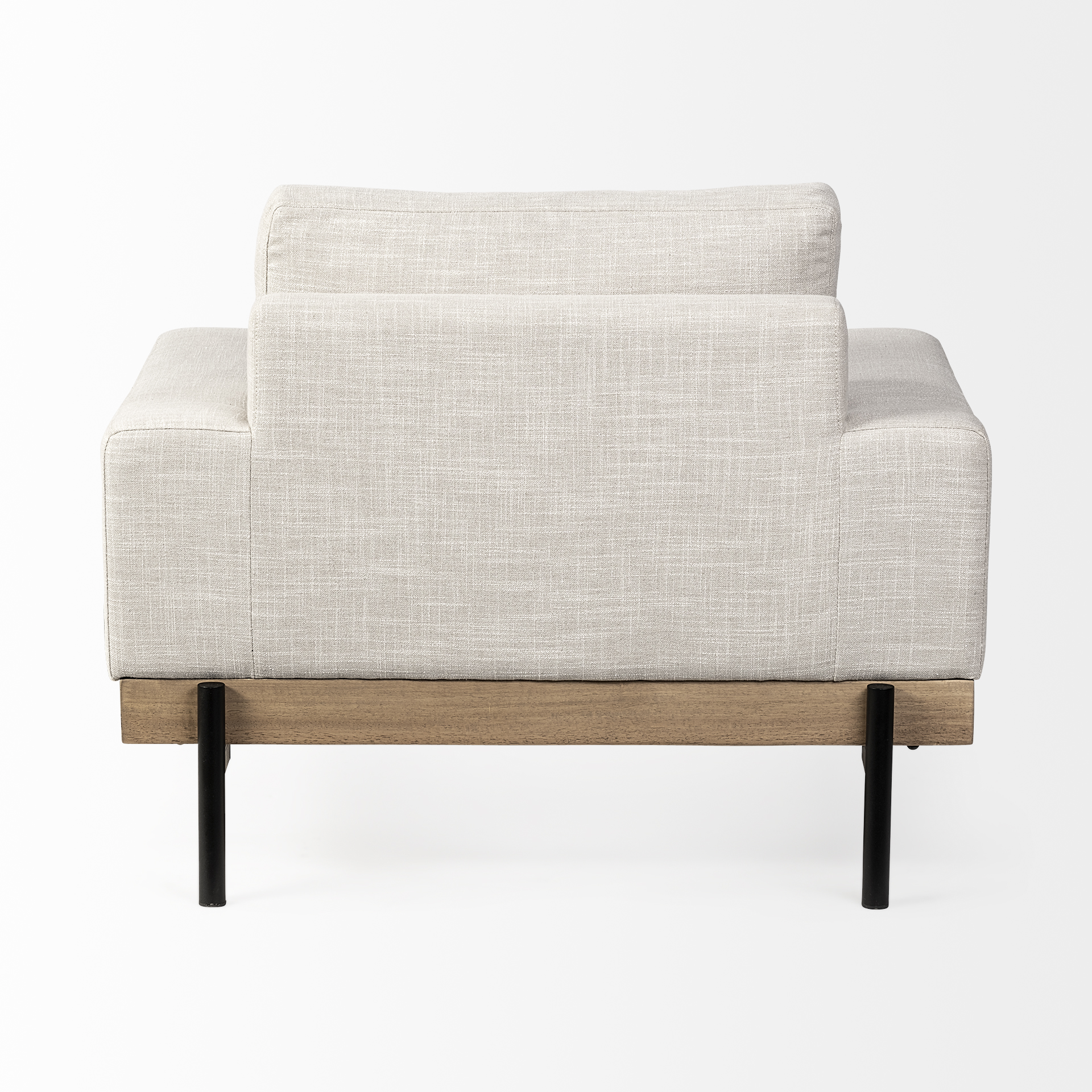 colburne i beige fabric w/ wood and iron frame accent chair