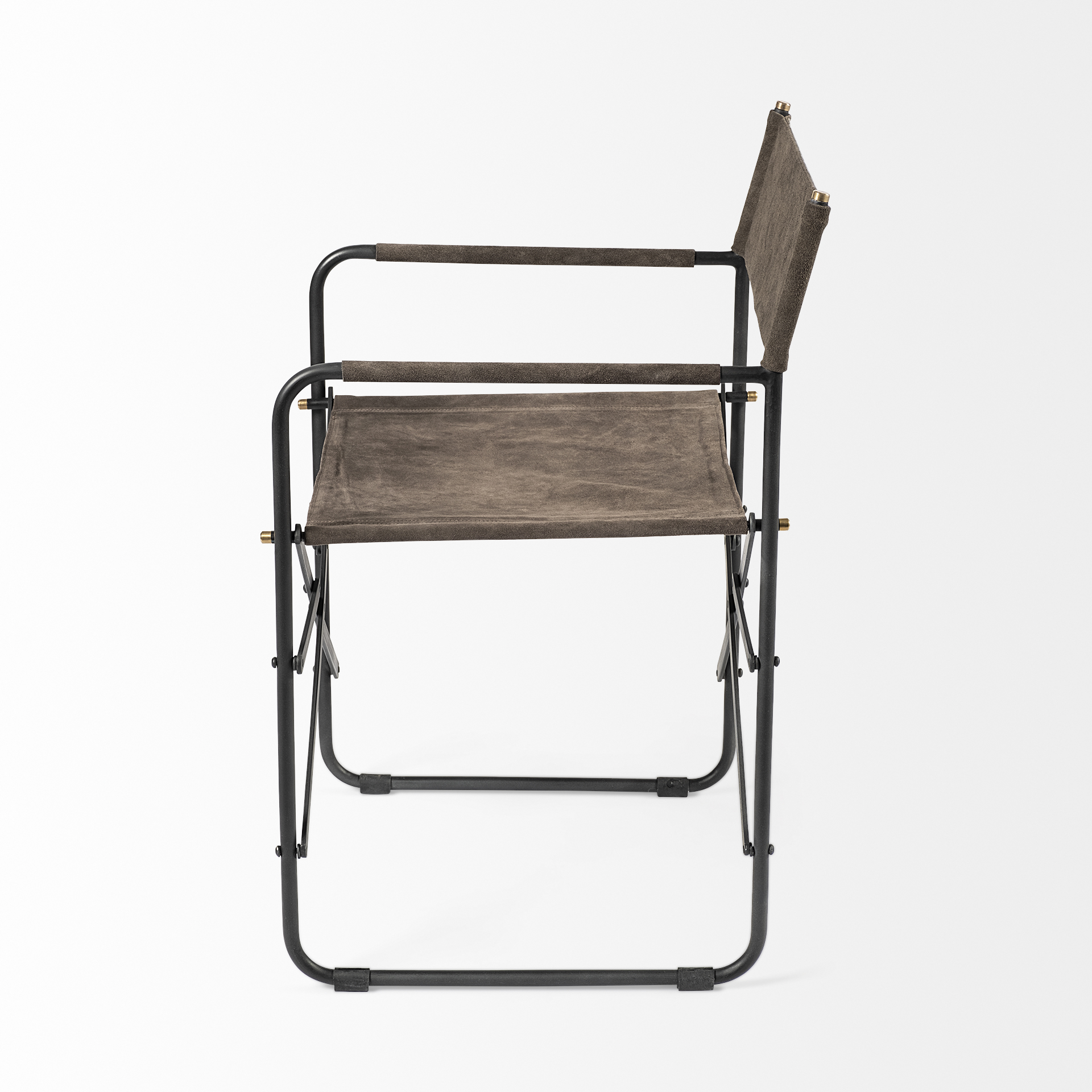 direttore 19.25l x 20w x 31h brown/gray suede w/ metal frame dining chair