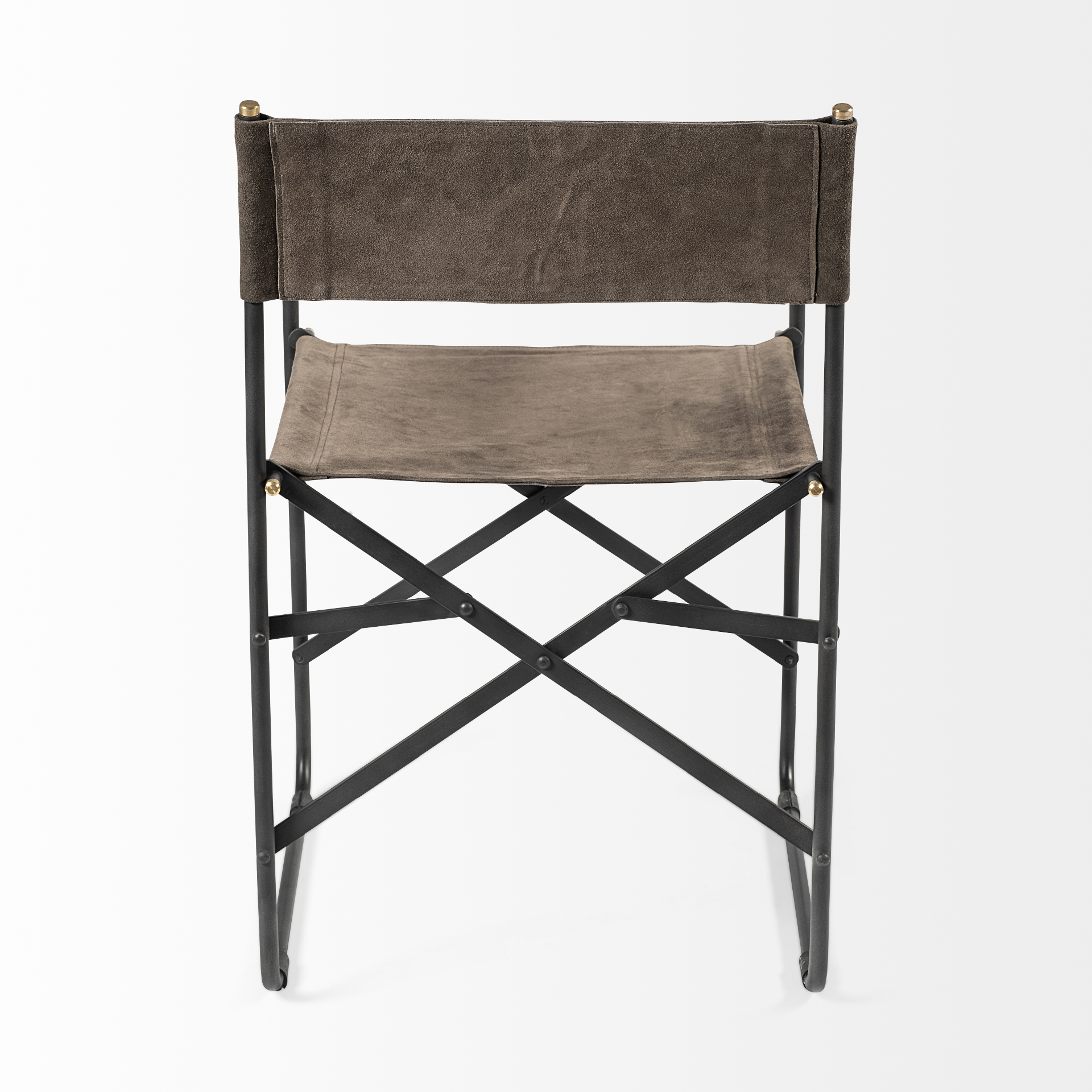 direttore 19.25l x 20w x 31h brown/gray suede w/ metal frame dining chair