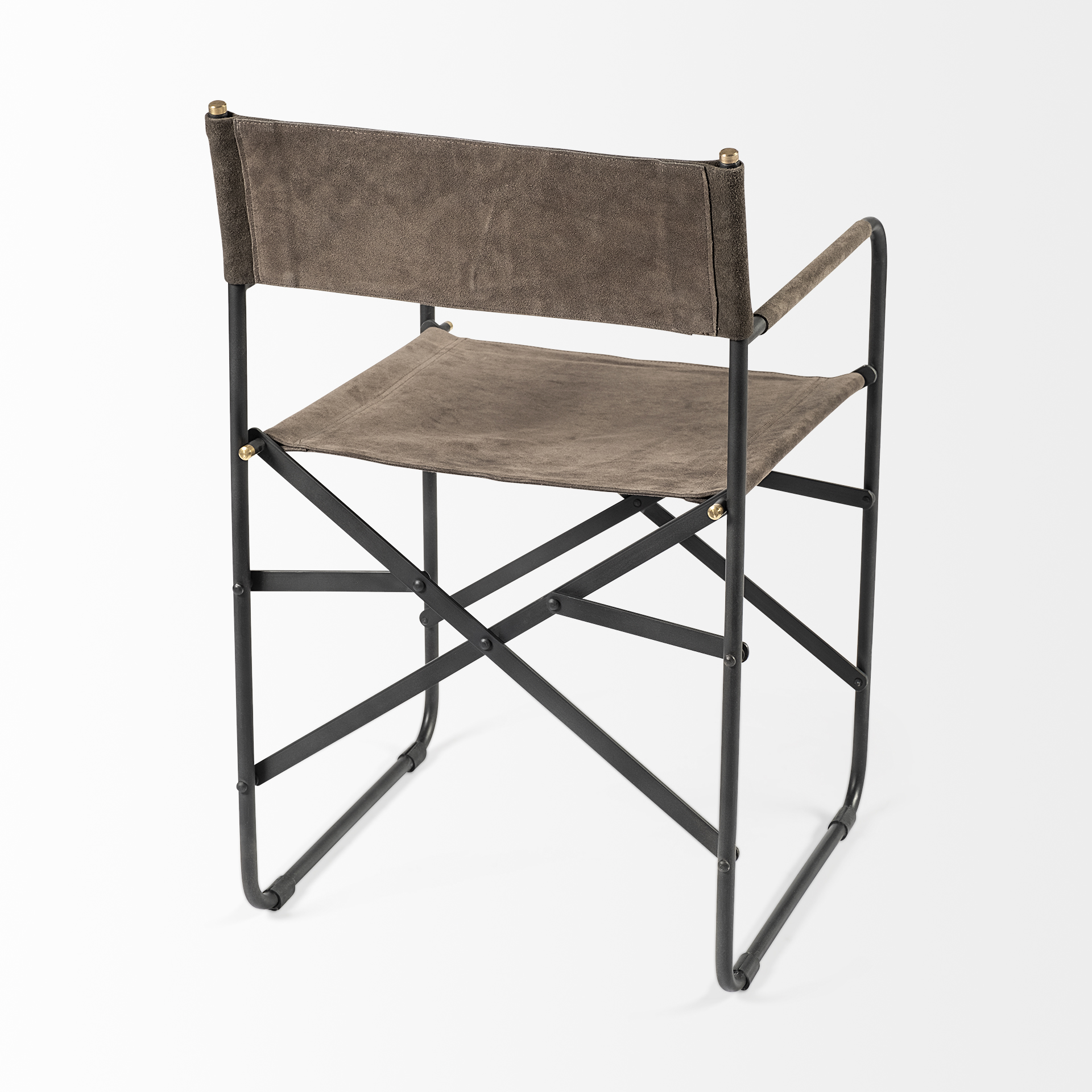 direttore 19.25l x 20w x 31h brown/gray suede w/ metal frame dining chair