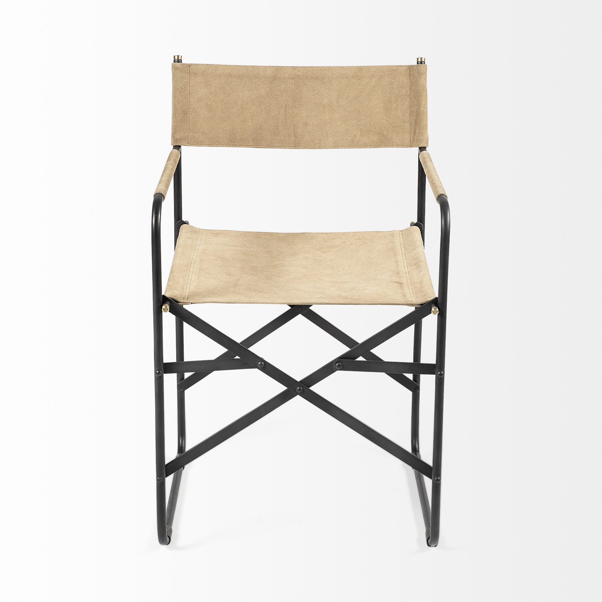Direttore Tan Leather W/ Black Iron Frame Dining Chair