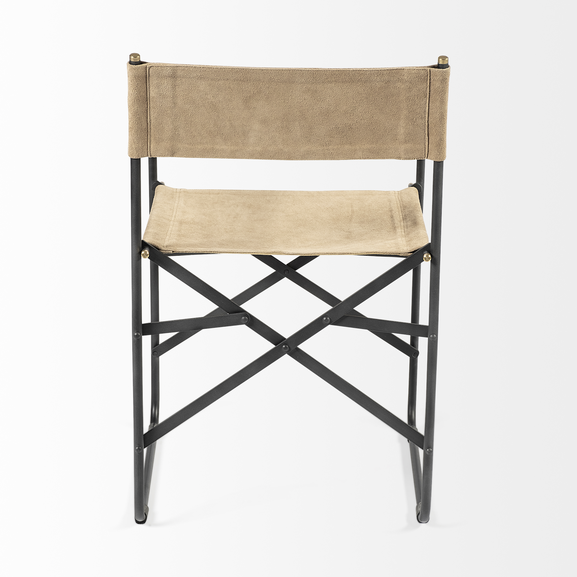 Direttore Tan Leather W/ Black Iron Frame Dining Chair