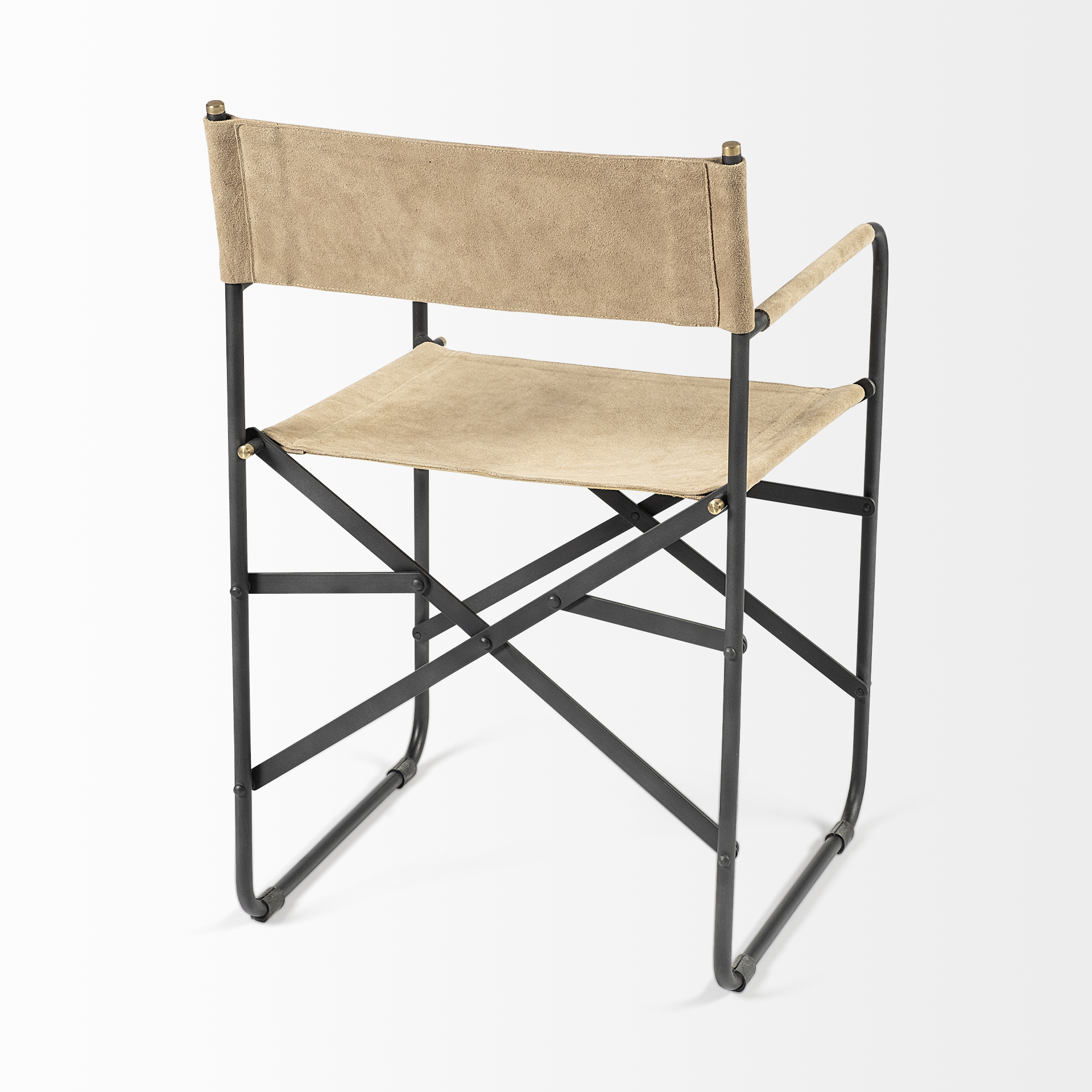 Direttore Tan Leather W/ Black Iron Frame Dining Chair