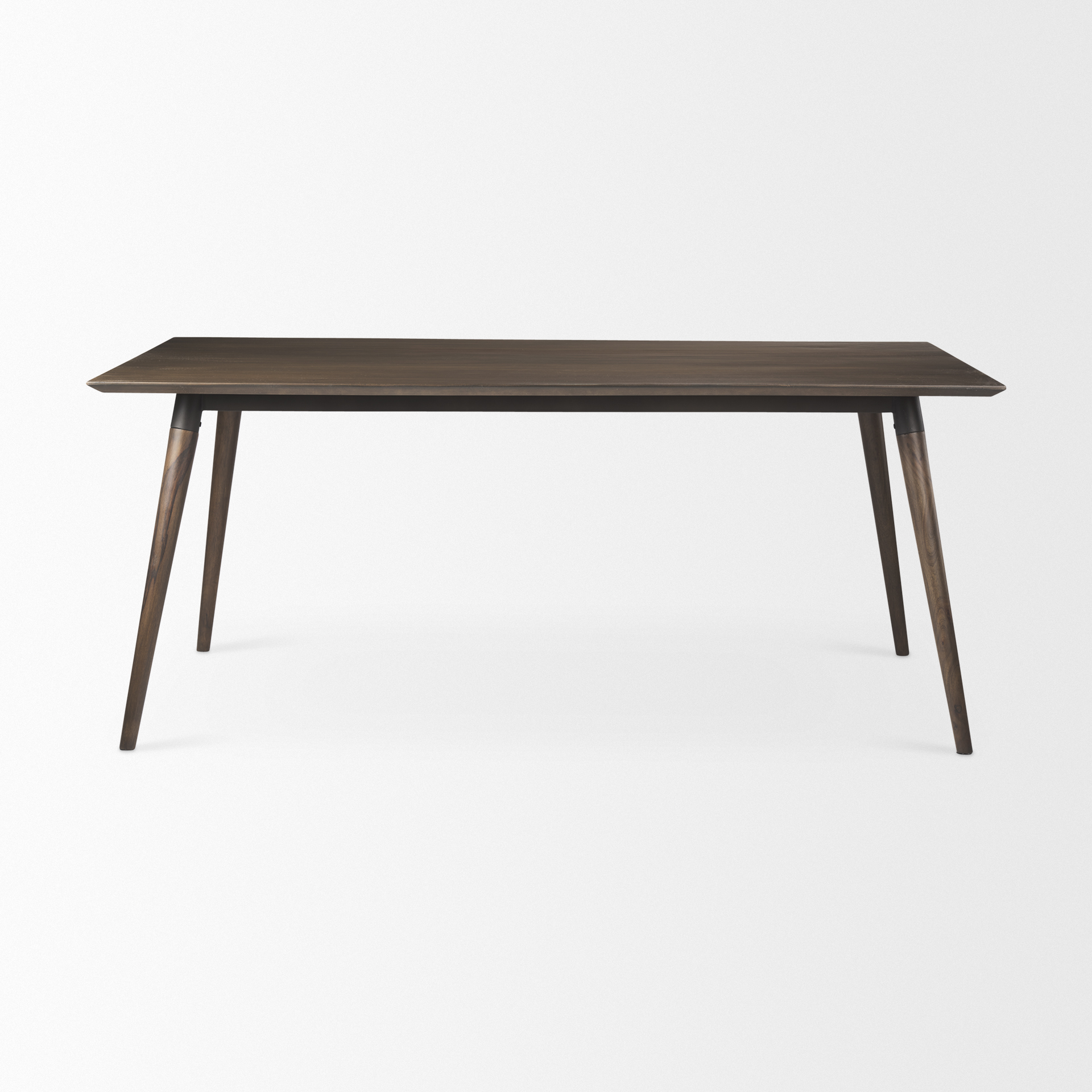 nicholas ii 72x39 brown solid wood top metal/wood leg dining table