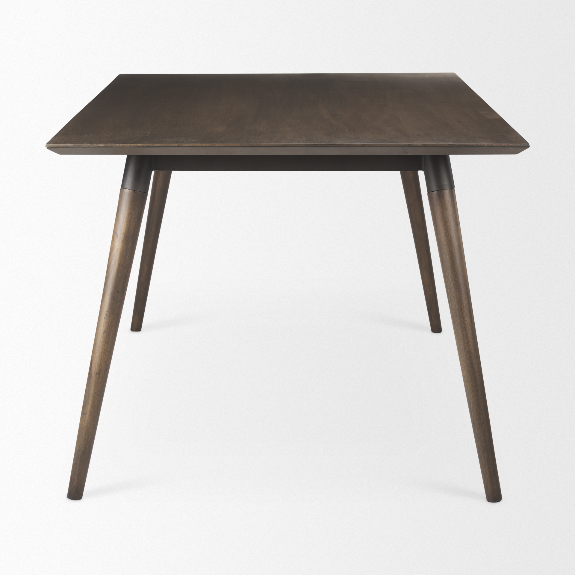 nicholas ii 72x39 brown solid wood top metal/wood leg dining table