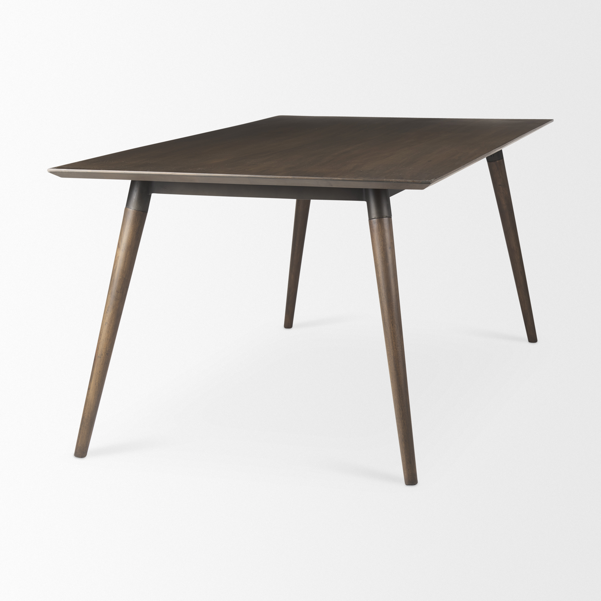 nicholas ii 72x39 brown solid wood top metal/wood leg dining table