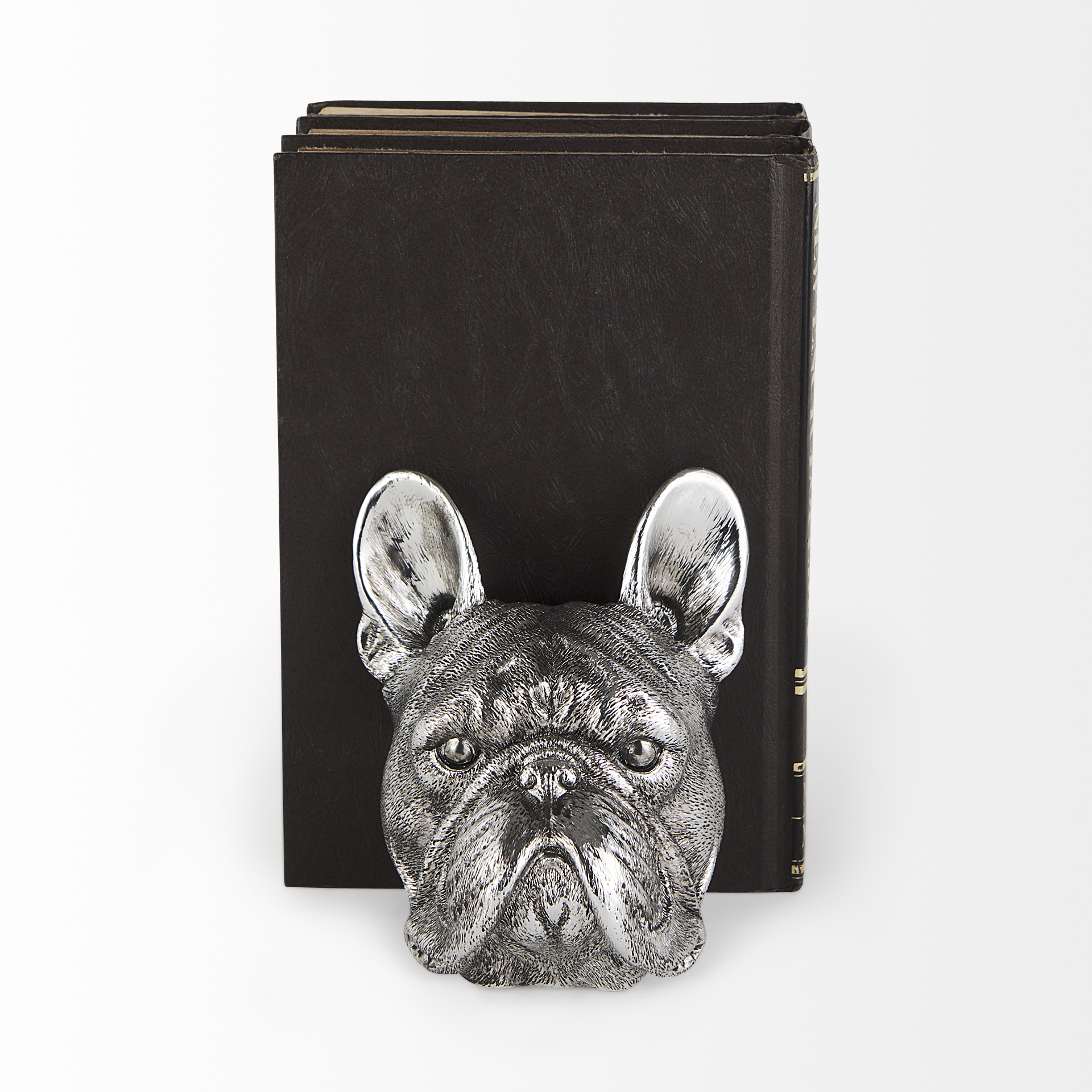 bruno (set of 2) 5l x 5w silver american bulldog bookends