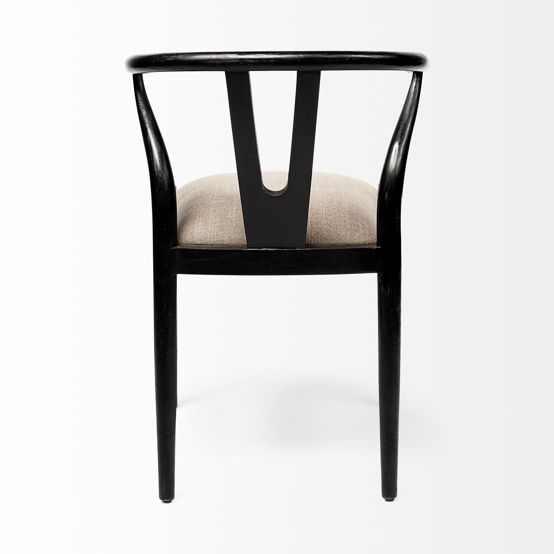 trixie i black wooden base linen seat dining chair