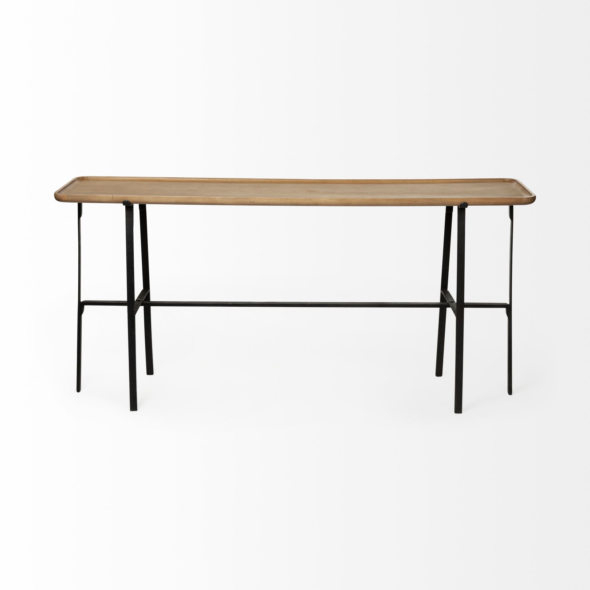 helios ii 60l x 14w x 29h rectangular brown raised edge top console table