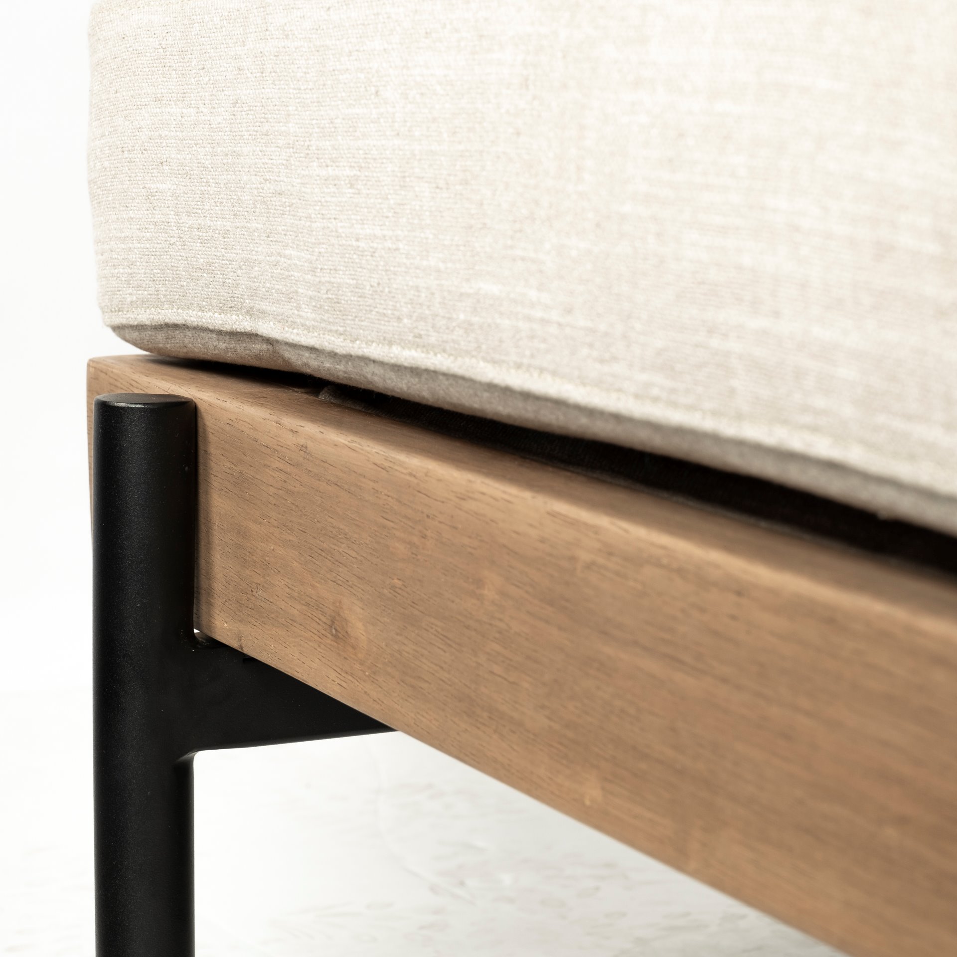 colburne i beige fabric w/ wood and iron frame accent chair