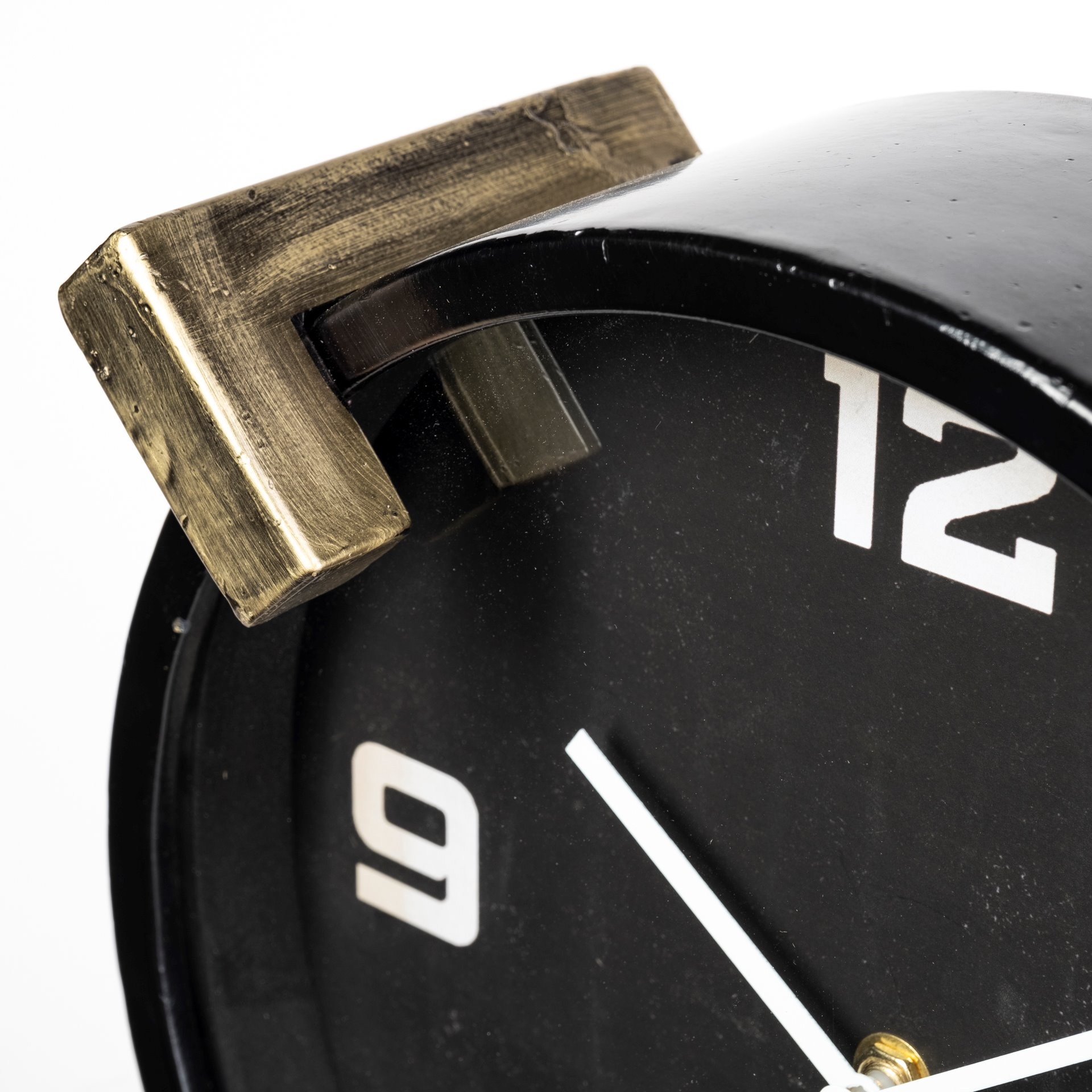 agar black metal round table clock