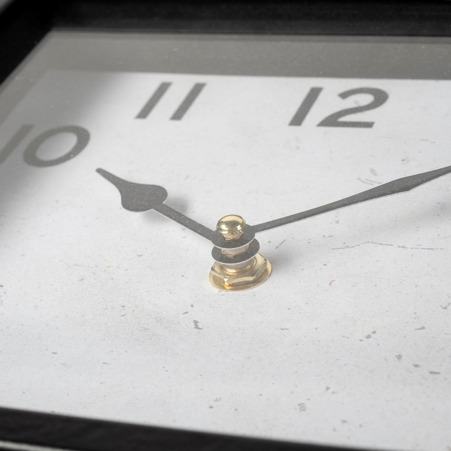 ralph i black metal square table clock