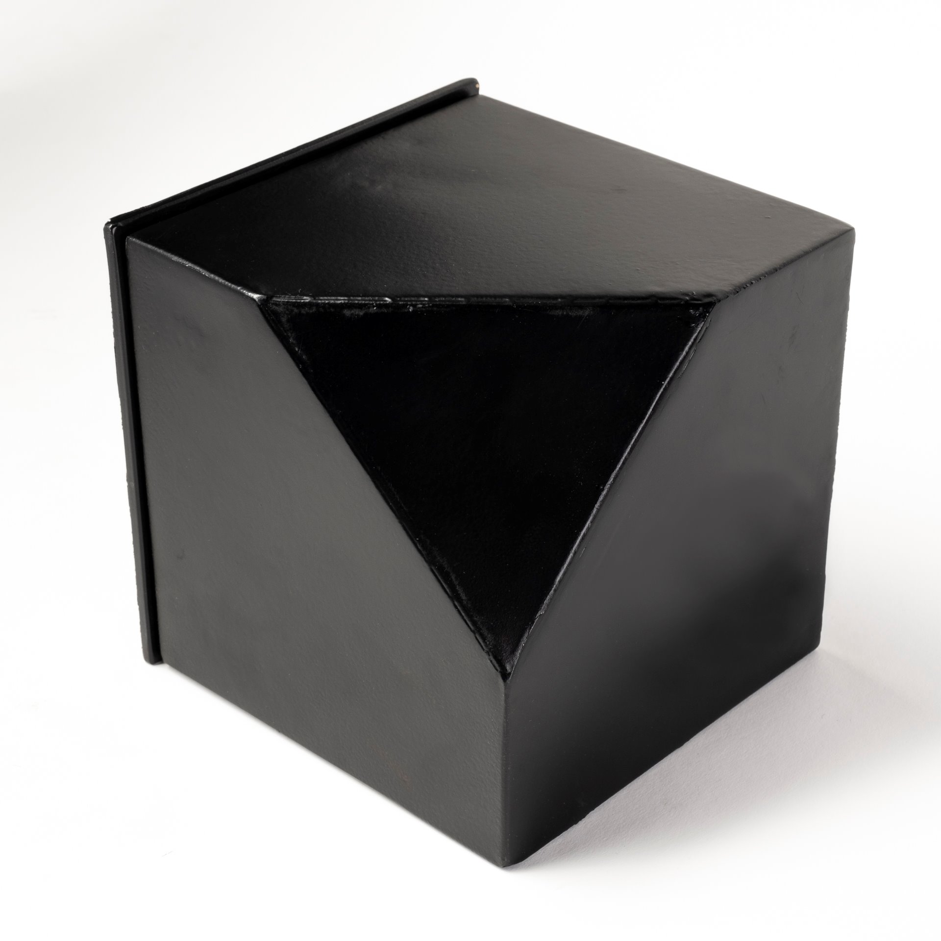 ralph ii black metal cube table clock