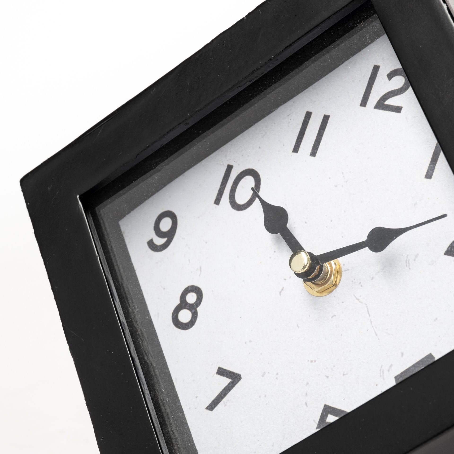 ralph ii black metal cube table clock