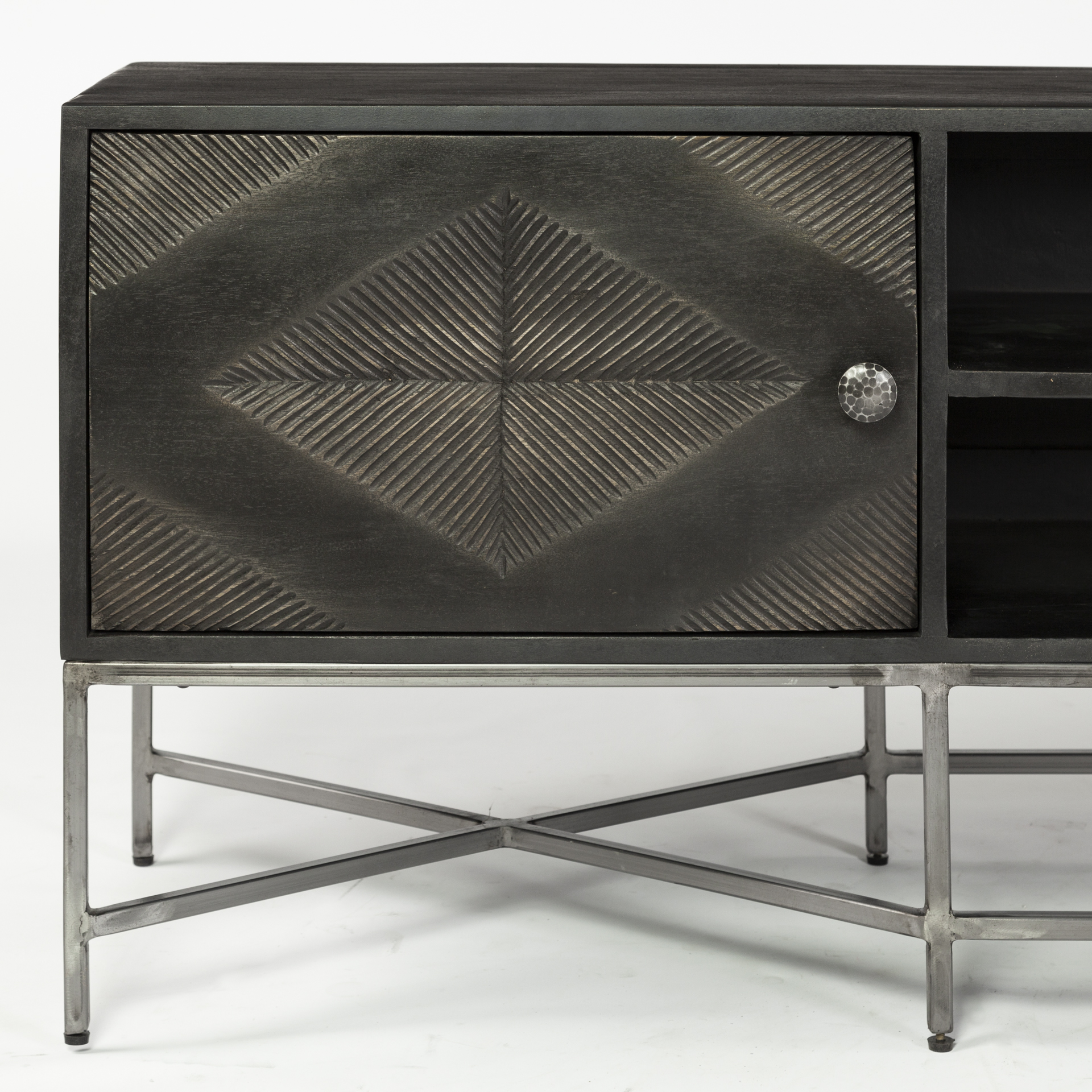 Hogarth I Dark Brown Solid Wood TV Stand Media Console with Storage, TV up to 81
