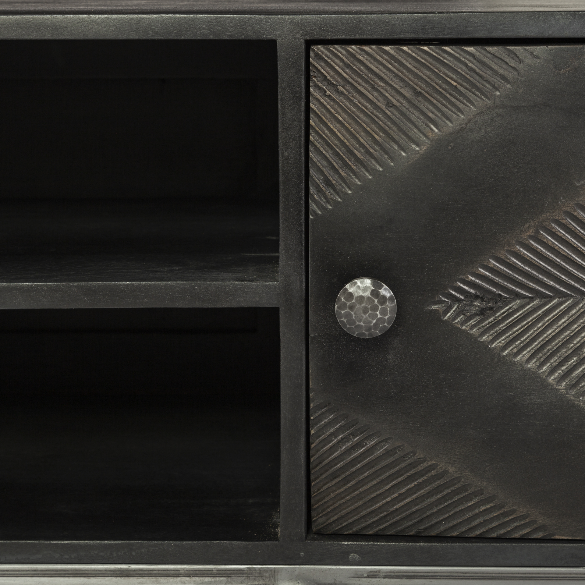 Hogarth I Dark Brown Solid Wood TV Stand Media Console with Storage, TV up to 81
