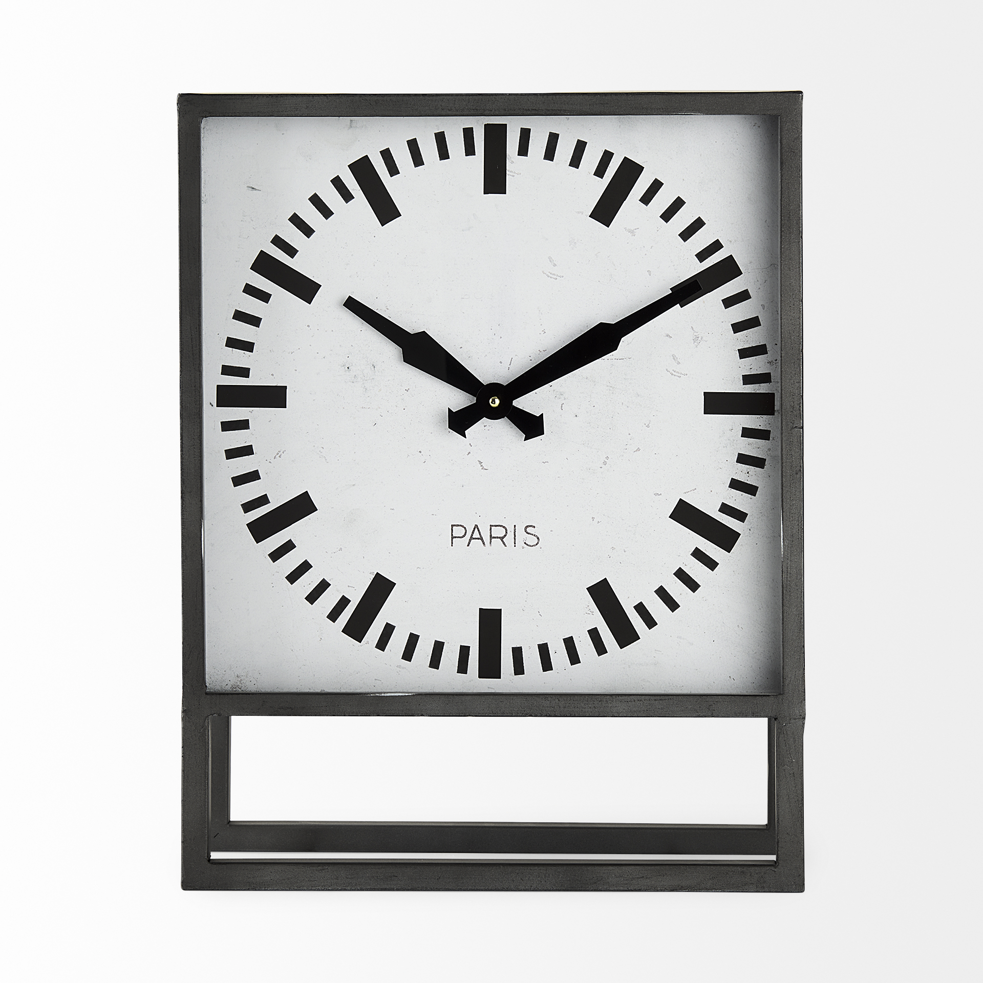 felix gray metal square table clock