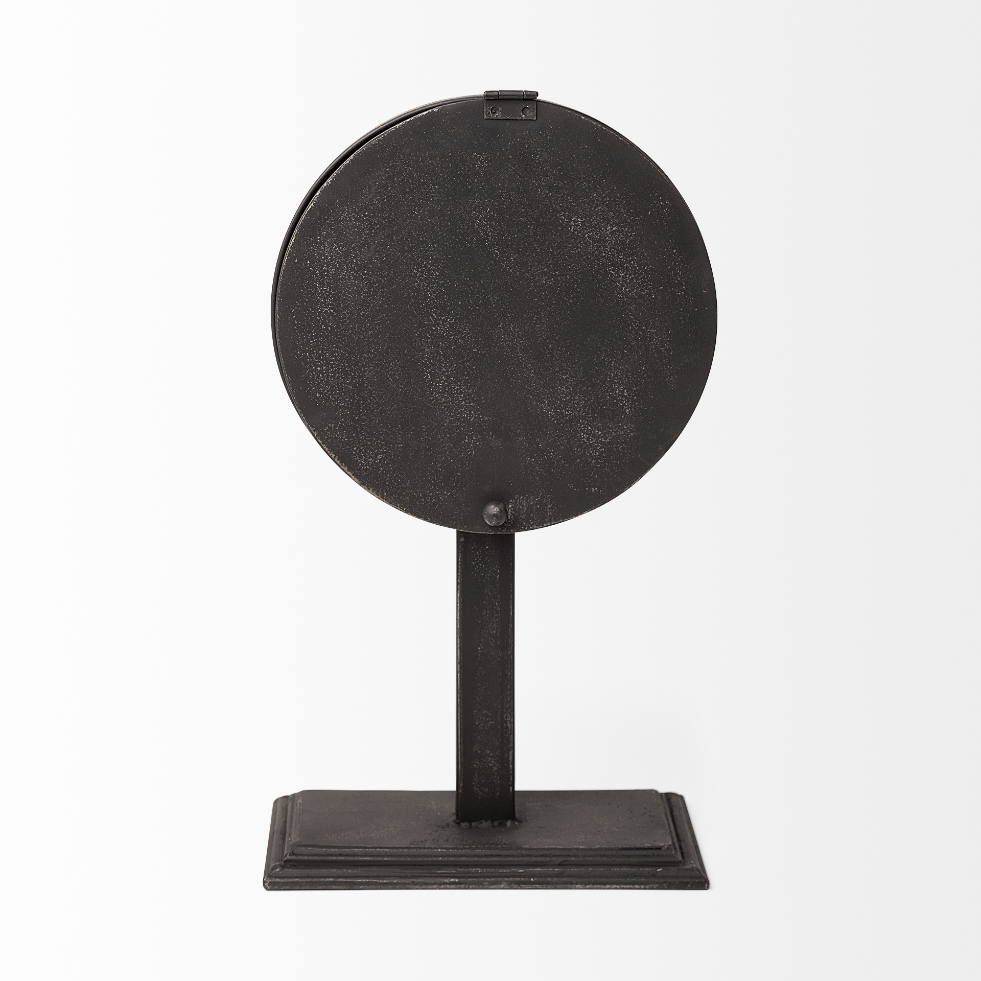 attalack ii black metal round face table clock