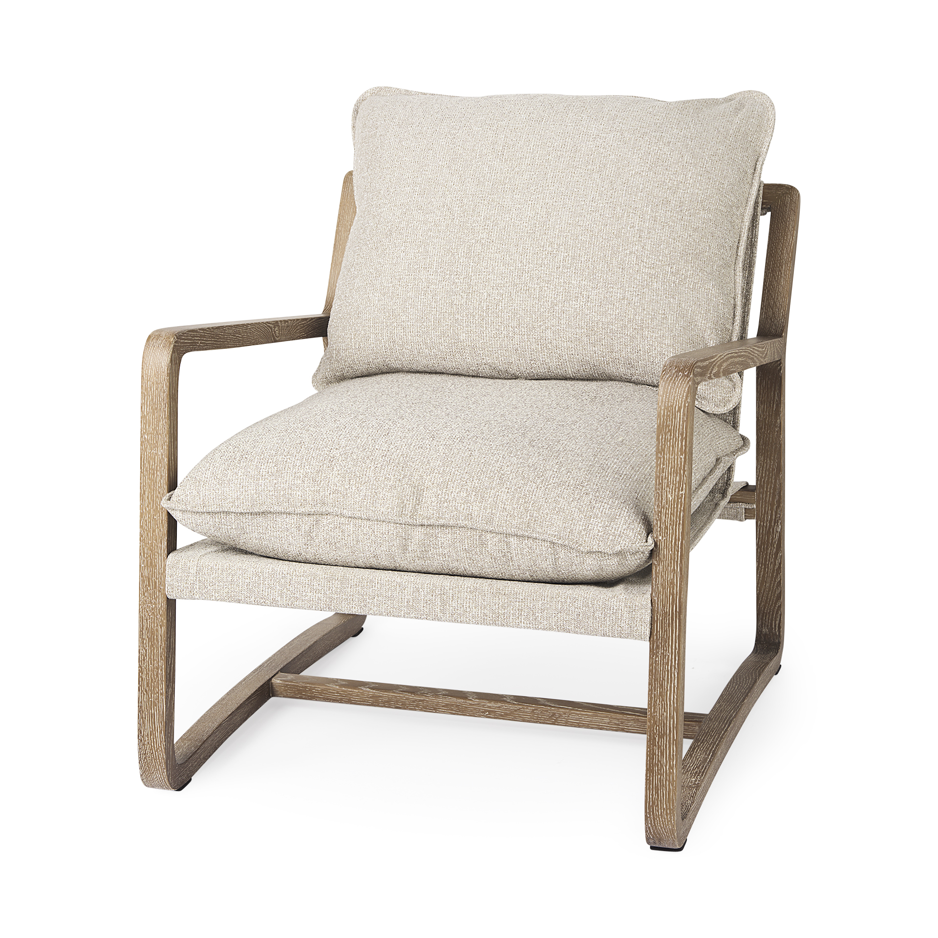 brayden 28.3l x 34.1w x 35h light brown wood w/ beige fabric seat accent chair