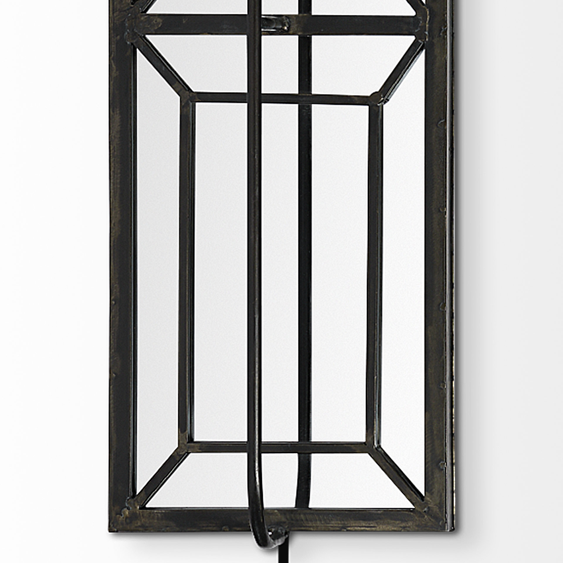 noah 12.2x55 black metal w/white fabric shade rectangular wall sconce