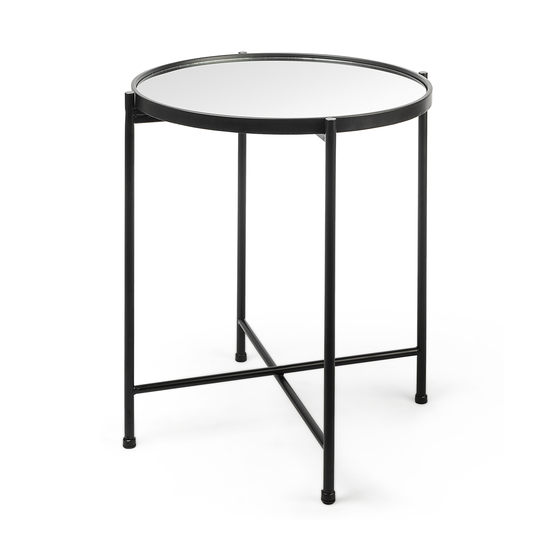 samantha (small) black mirror top accent table