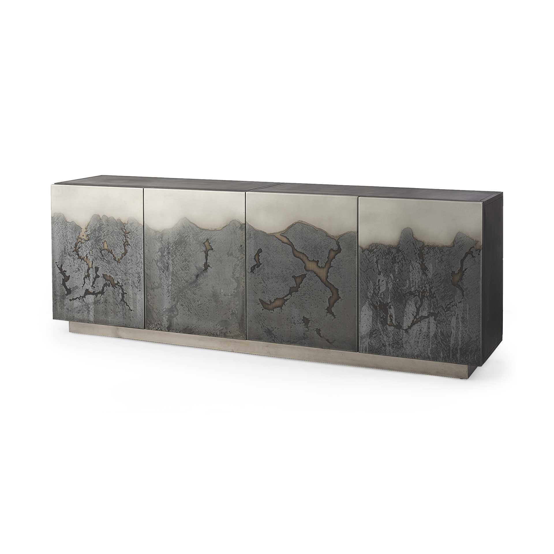 roxdale 82.0l x 18.0w x 29.0h acid wash metal sideboard