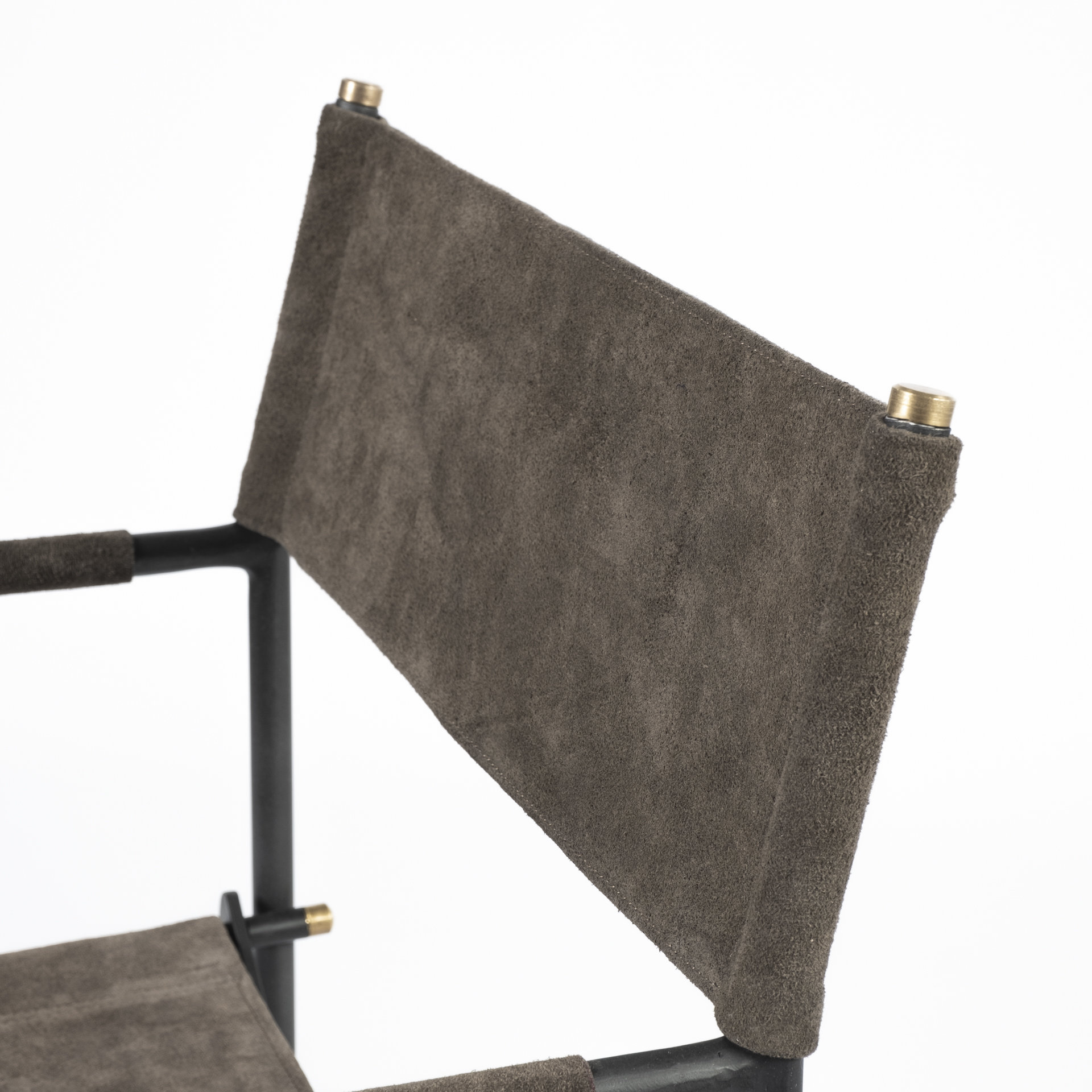 direttore 19.25l x 20w x 31h brown/gray suede w/ metal frame dining chair