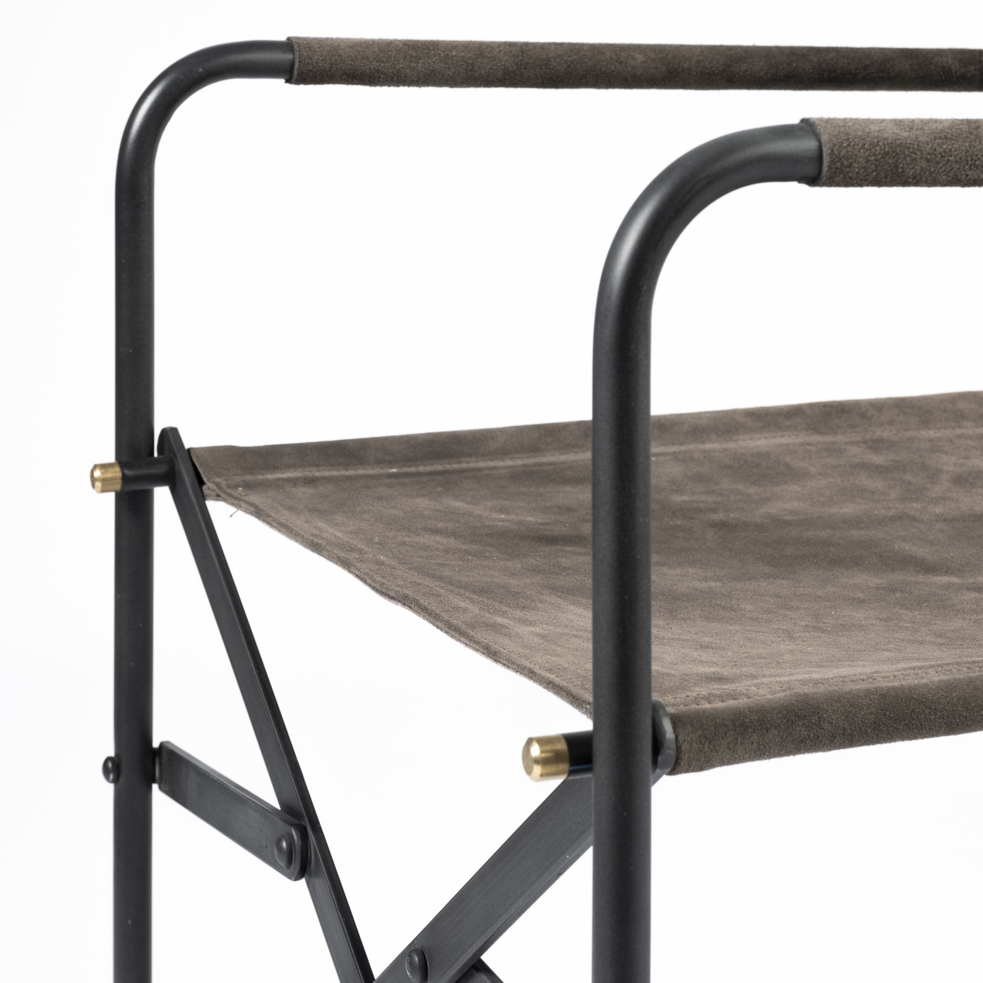 direttore 19.25l x 20w x 31h brown/gray suede w/ metal frame dining chair