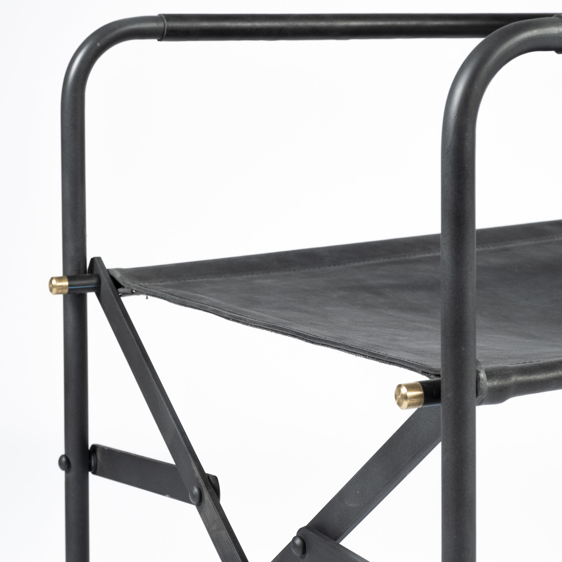 direttore black iron frame black leather dining chair