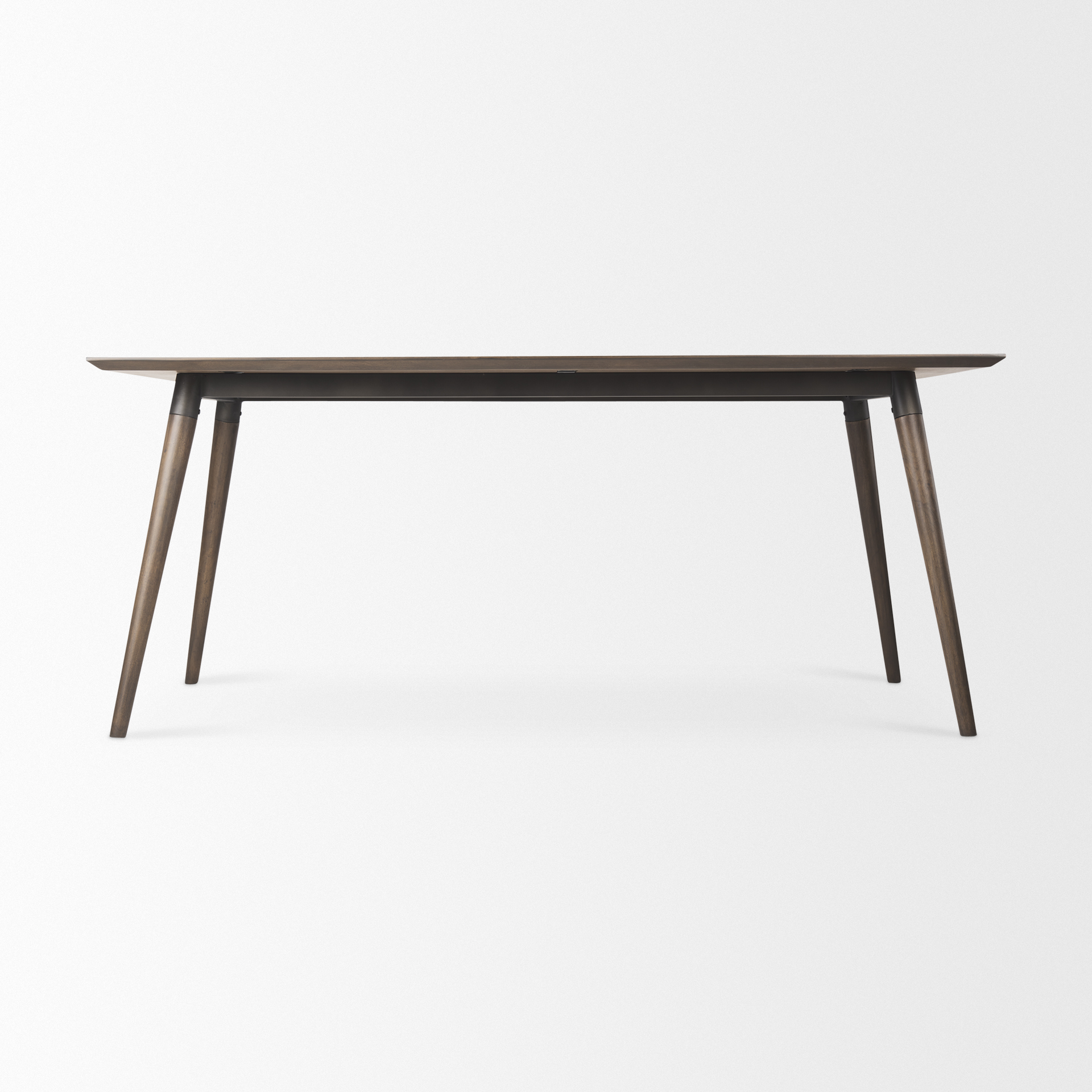 nicholas ii 72x39 brown solid wood top metal/wood leg dining table