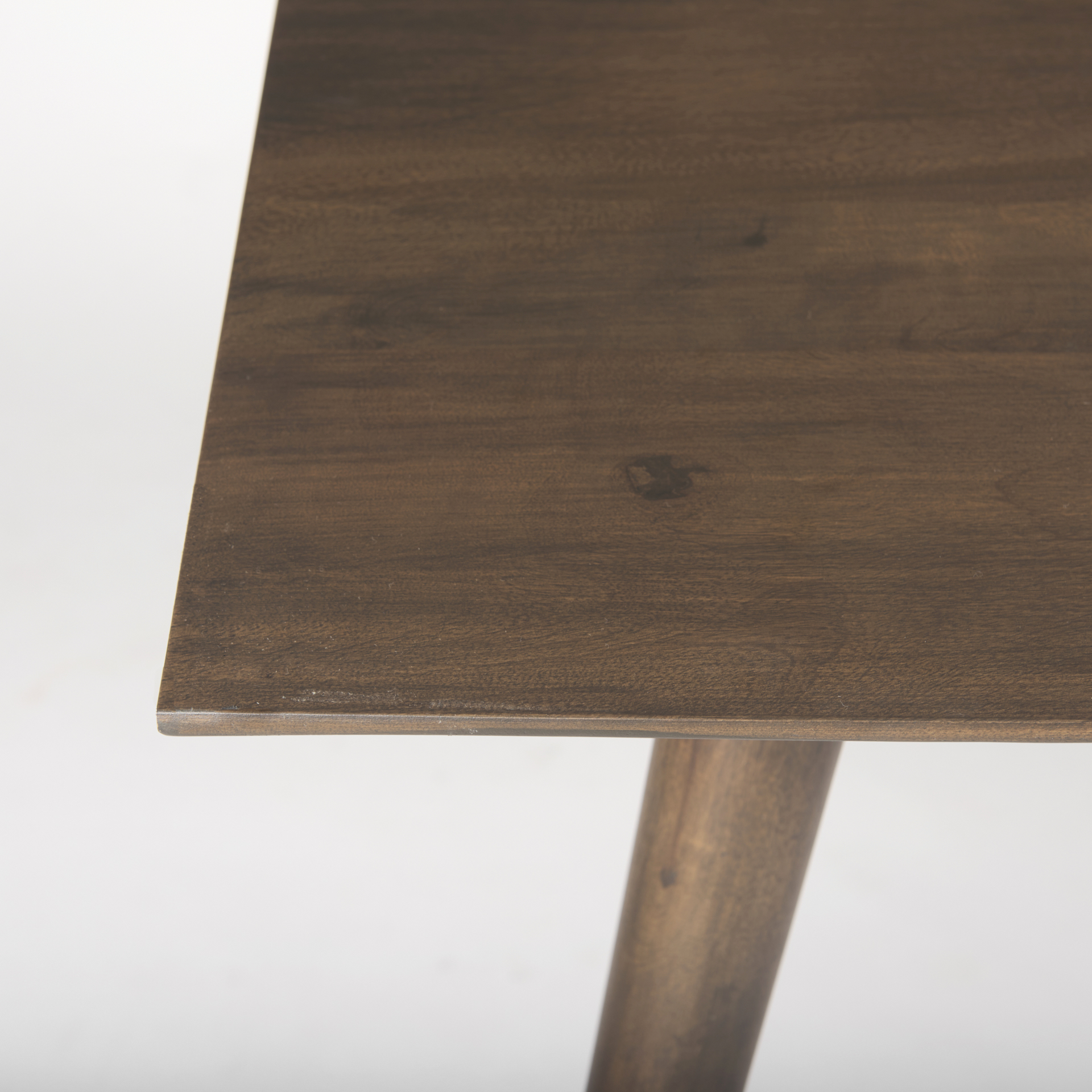 nicholas ii 72x39 brown solid wood top metal/wood leg dining table