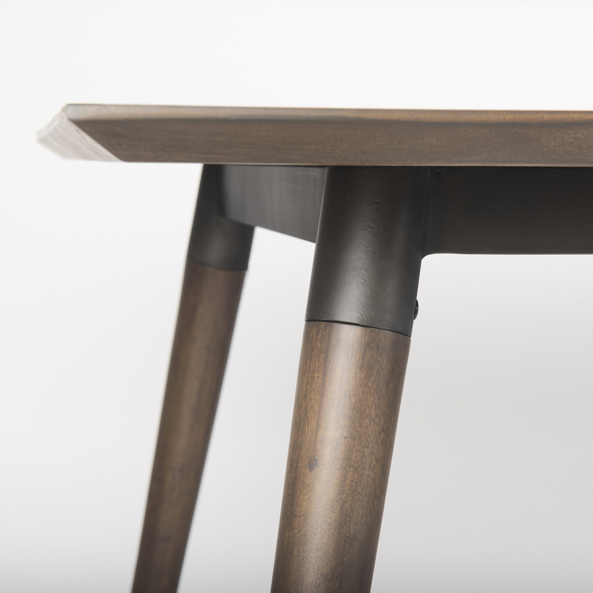 nicholas ii 72x39 brown solid wood top metal/wood leg dining table