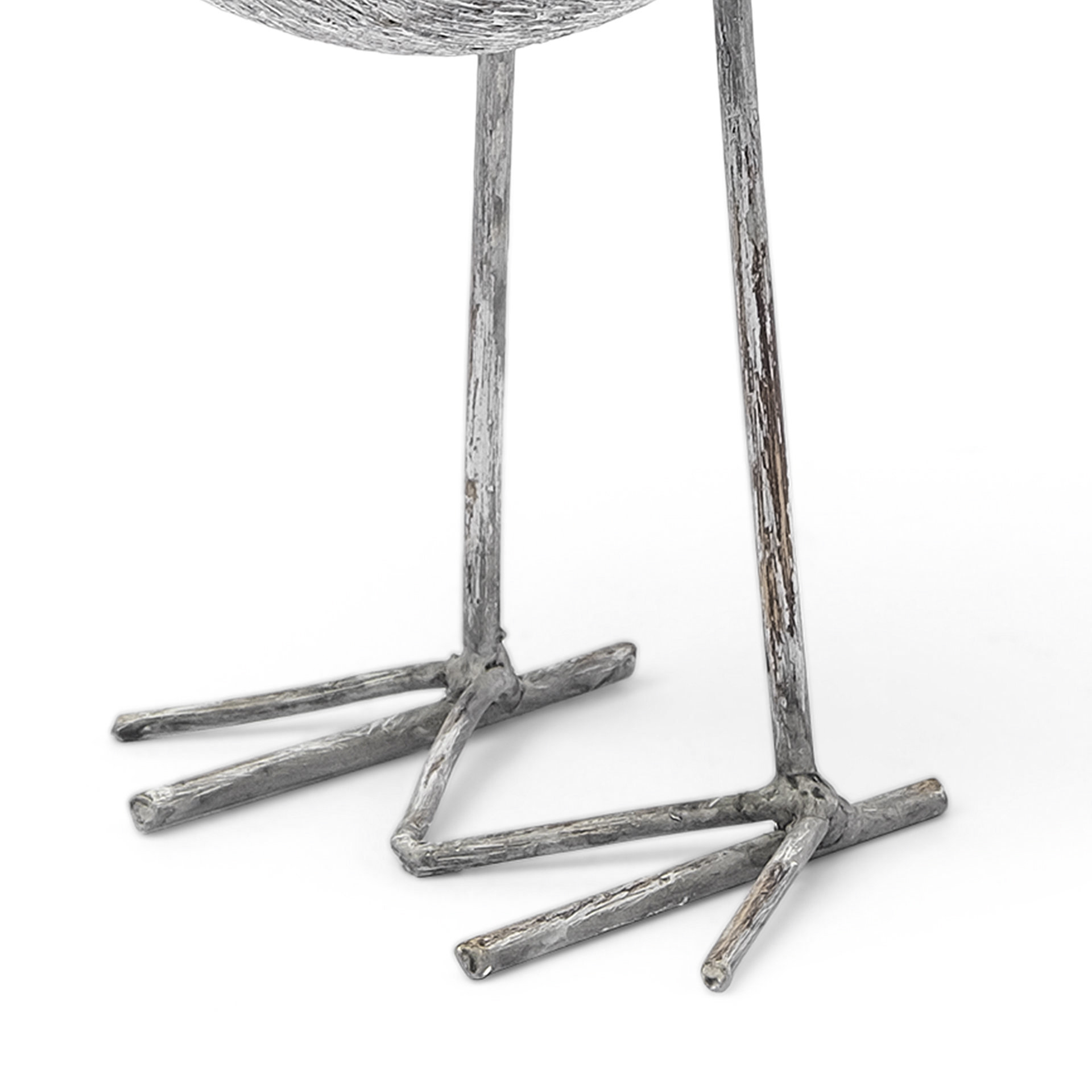 Snipe II 6L x 6W Off-White Resin Bird Ornament W/ Metal Feet