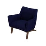 Grey Boucle Mid Century Modern Armchair With Round Arms