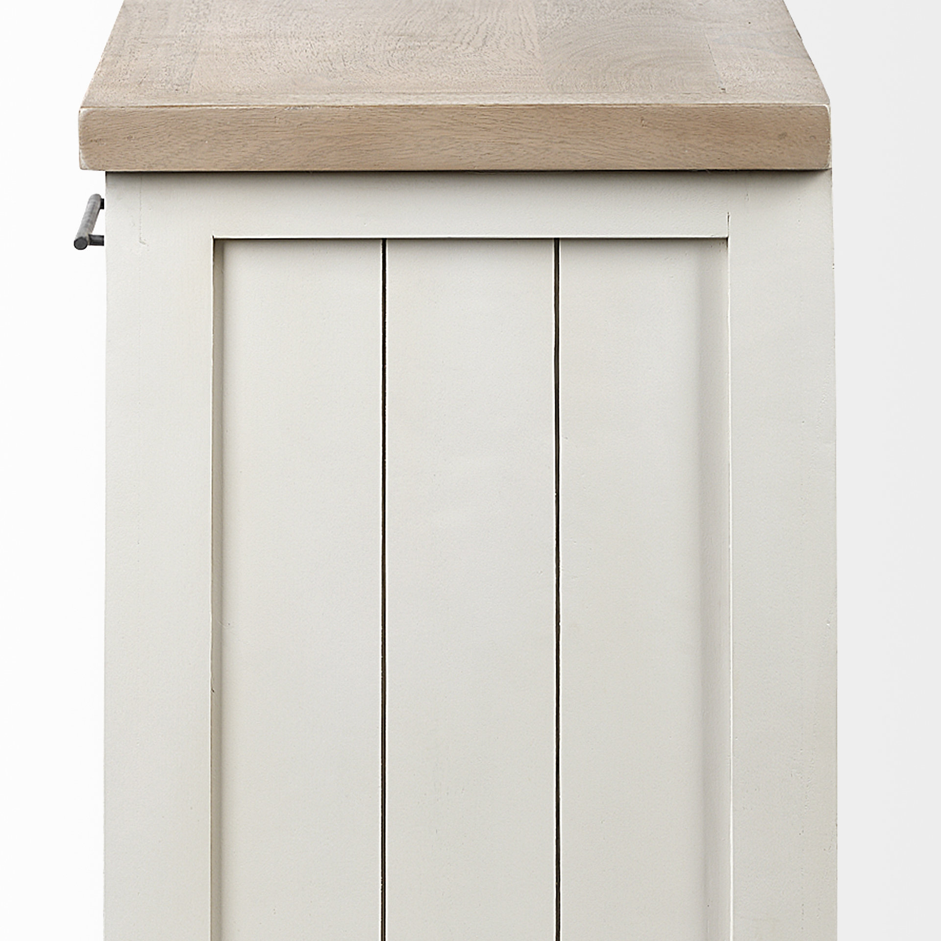 fairview iii solid wood brown top & white frame 4 cabinet door sideboard