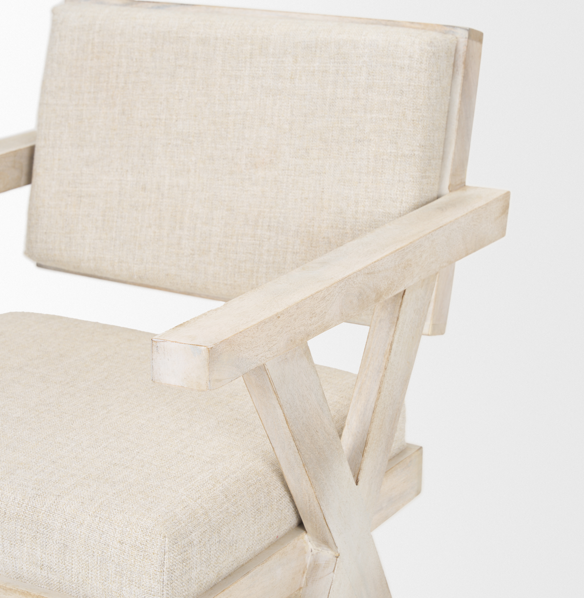 topanga i cream fabric wrap blonde wooden frame dining chair