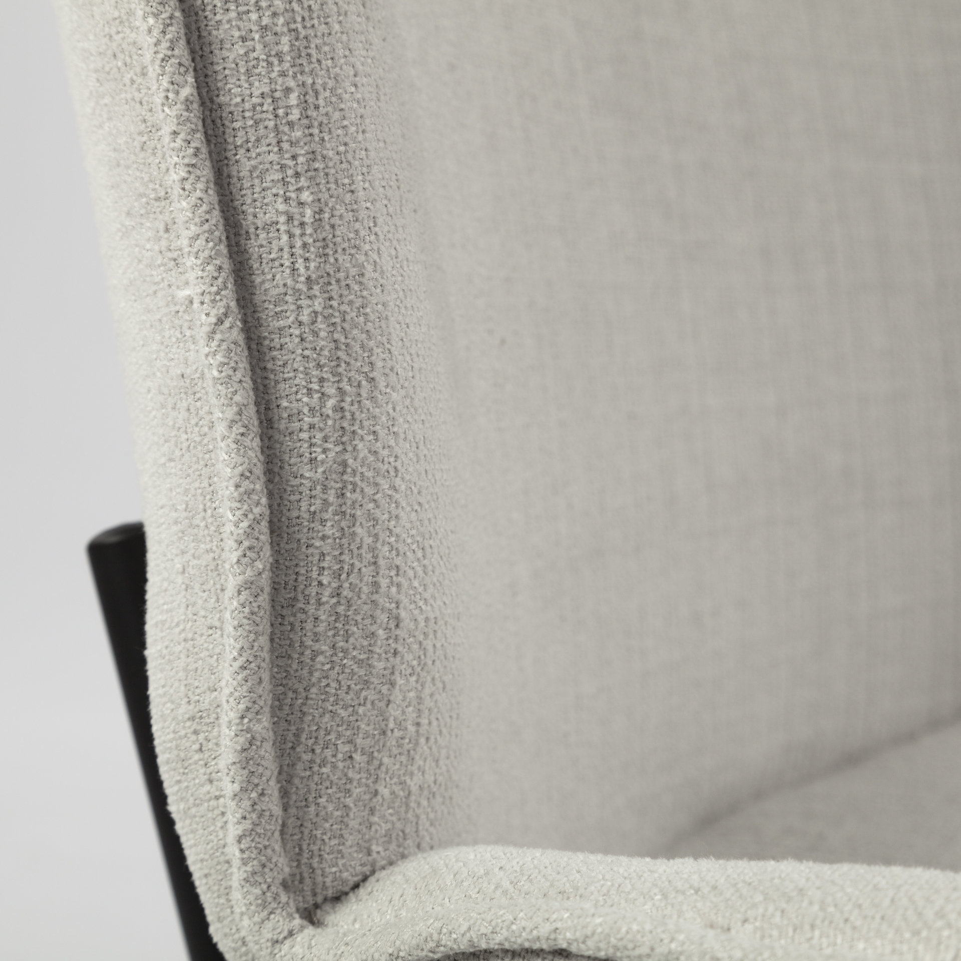 inala white fabric seat black metal frame dining chair