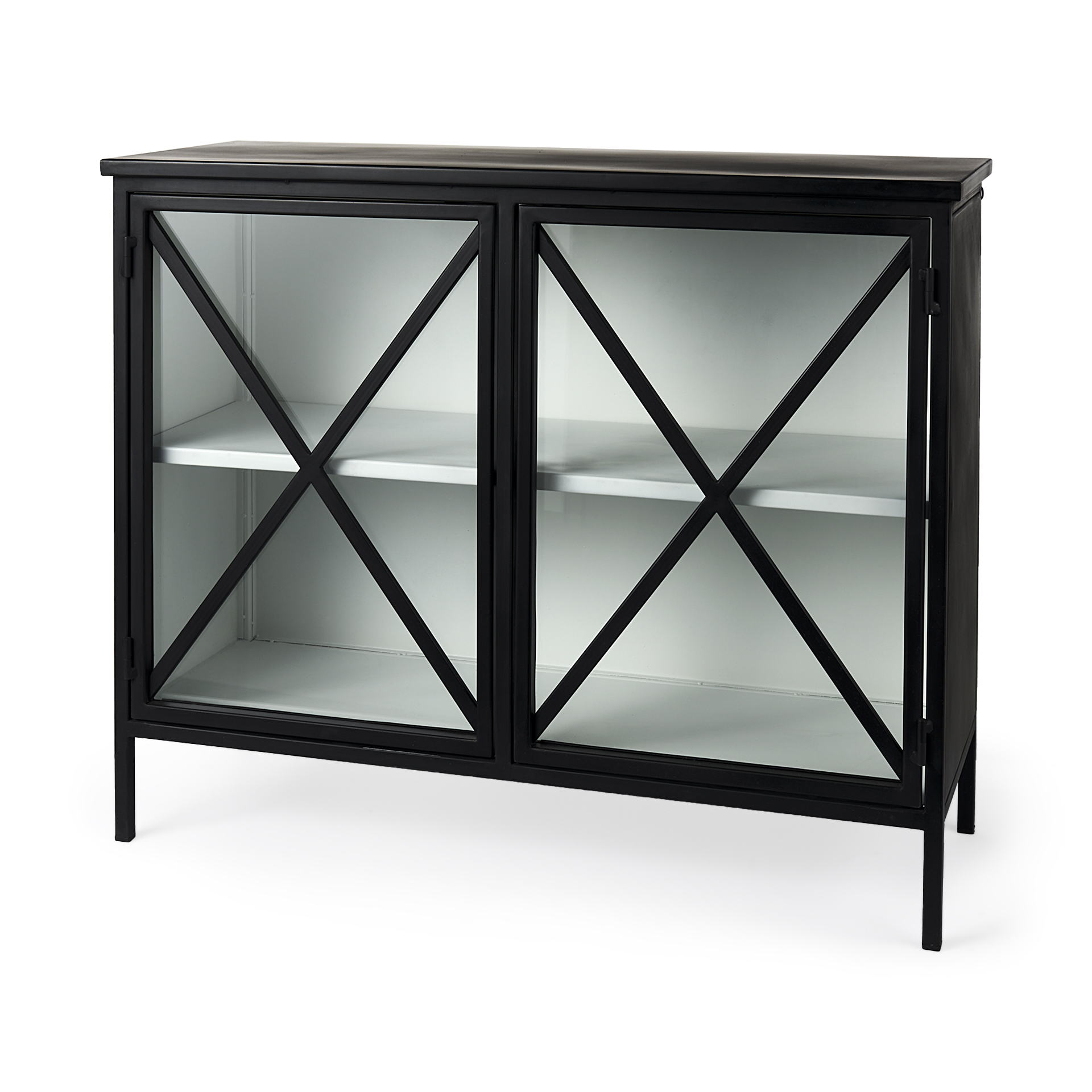 aurelia two door glass cabinet