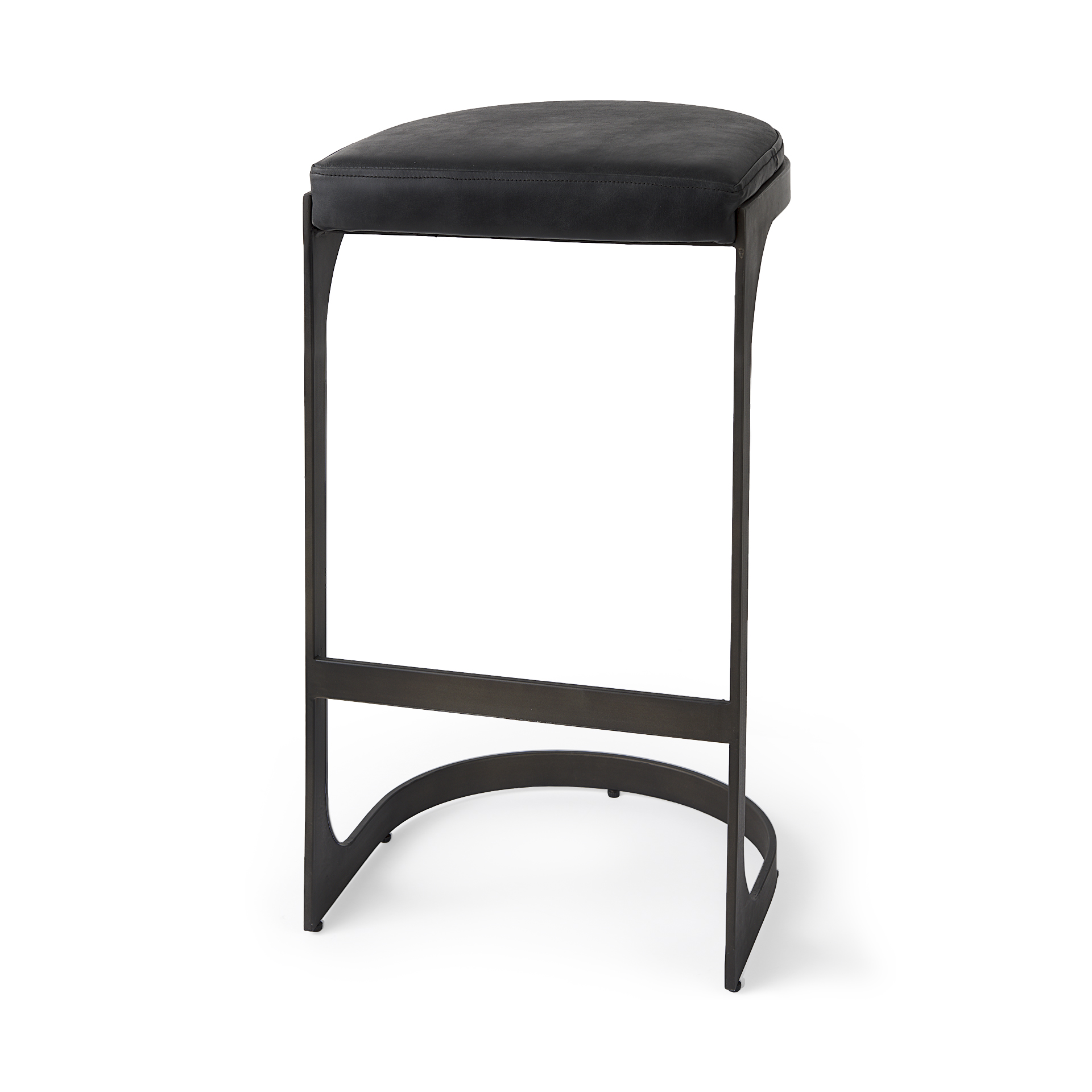 tyson 17l x 18w x 31h black leather w/ metal frame bar stool