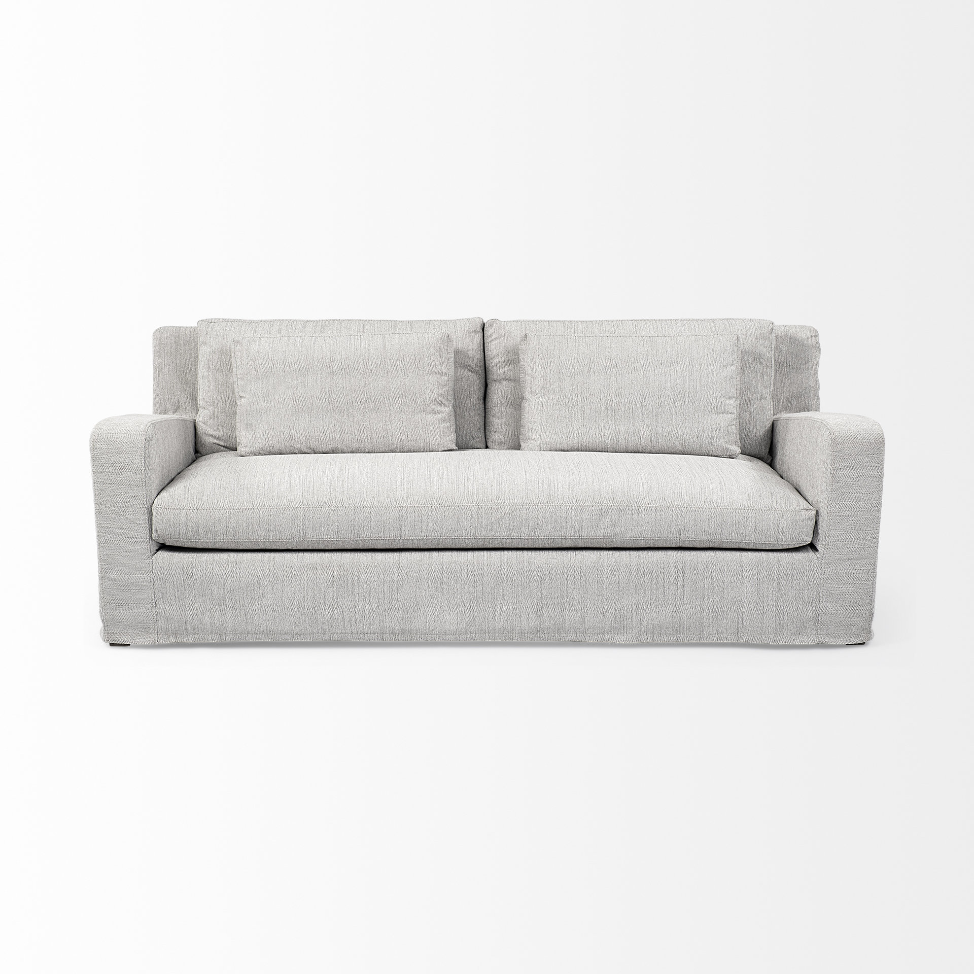 denly ii 92.5 x 38.25 x 34.5 frost gray slipcover three seater sofa