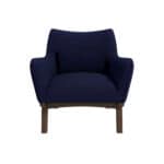 Grey Boucle Mid Century Modern Armchair With Round Arms