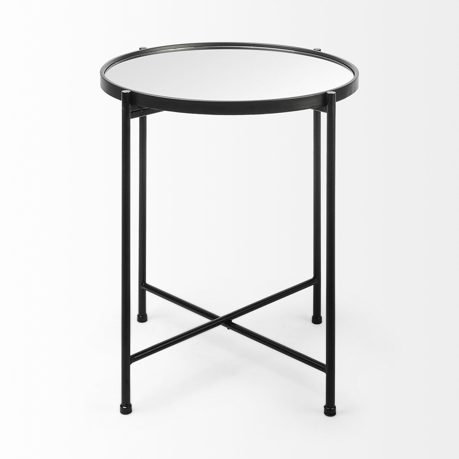 samantha (small) black mirror top accent table